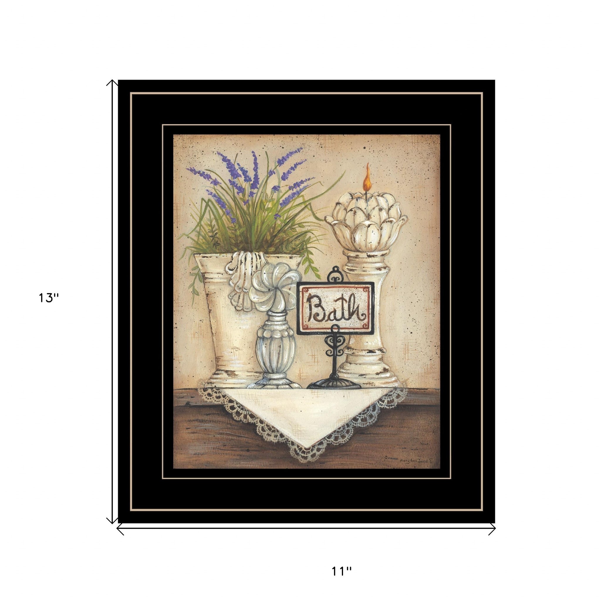 Bath Print 3 Black Framed Print Wall Art