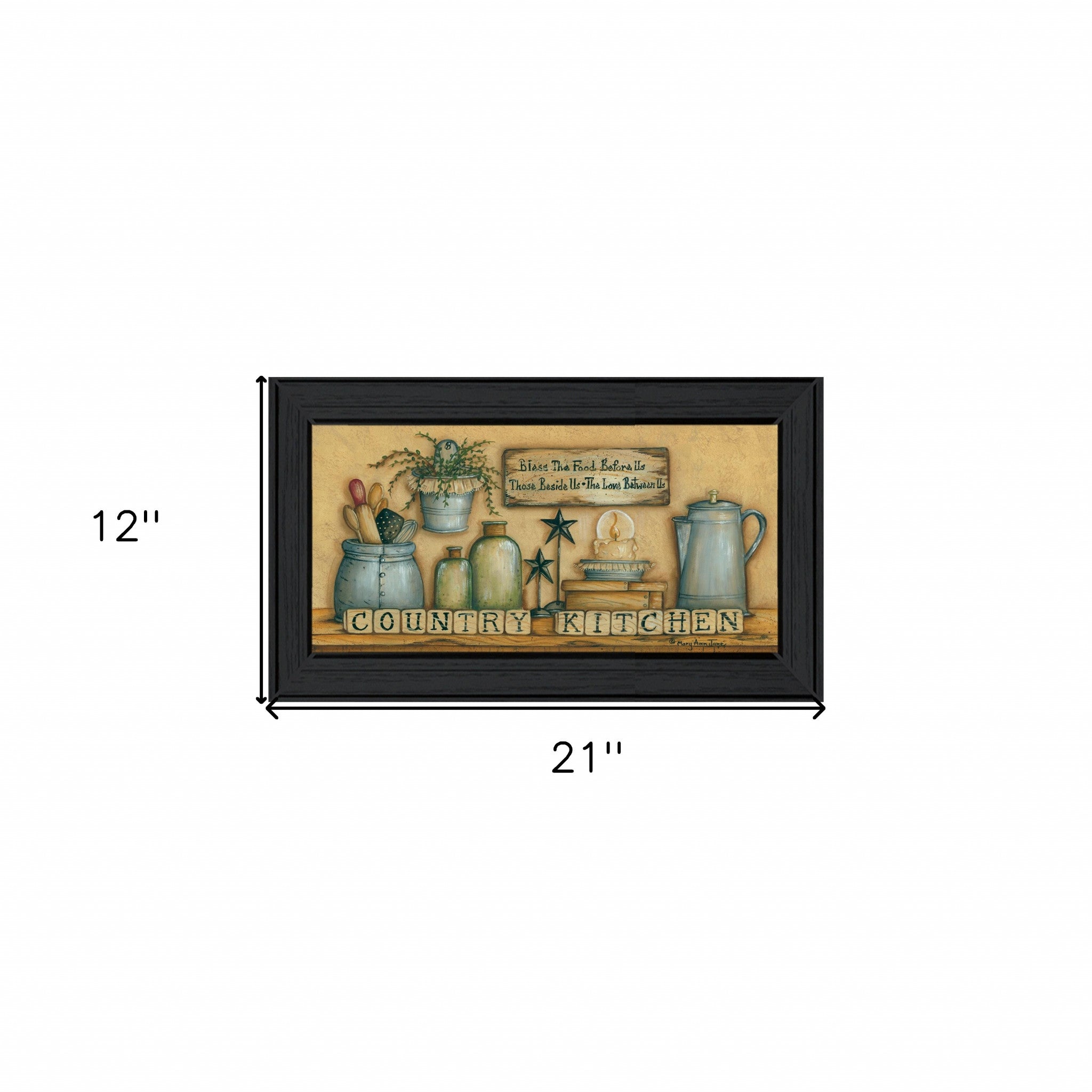 Country Kitchen 6 Black Framed Print Wall Art