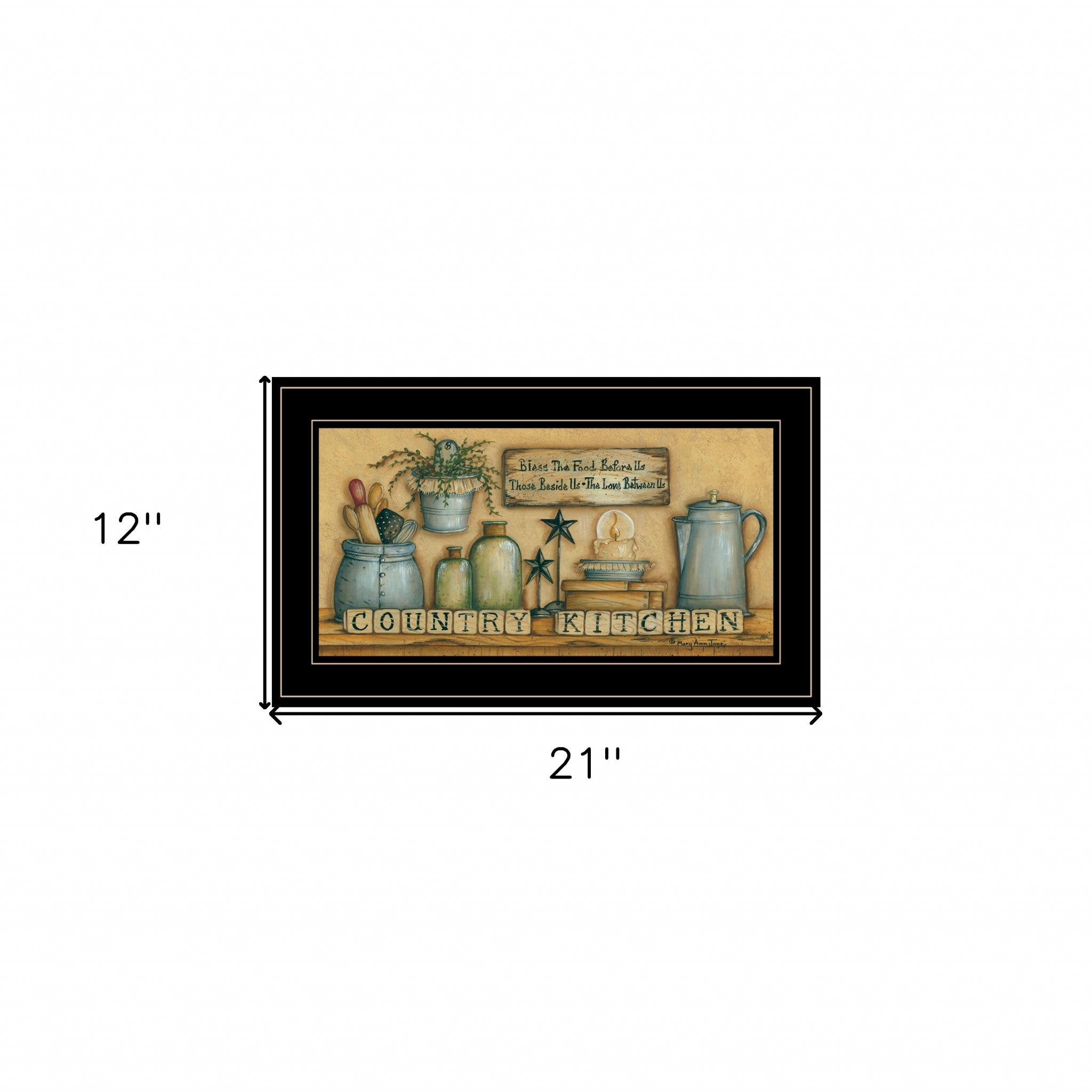 Country Kitchen 7 Black Framed Print Wall Art