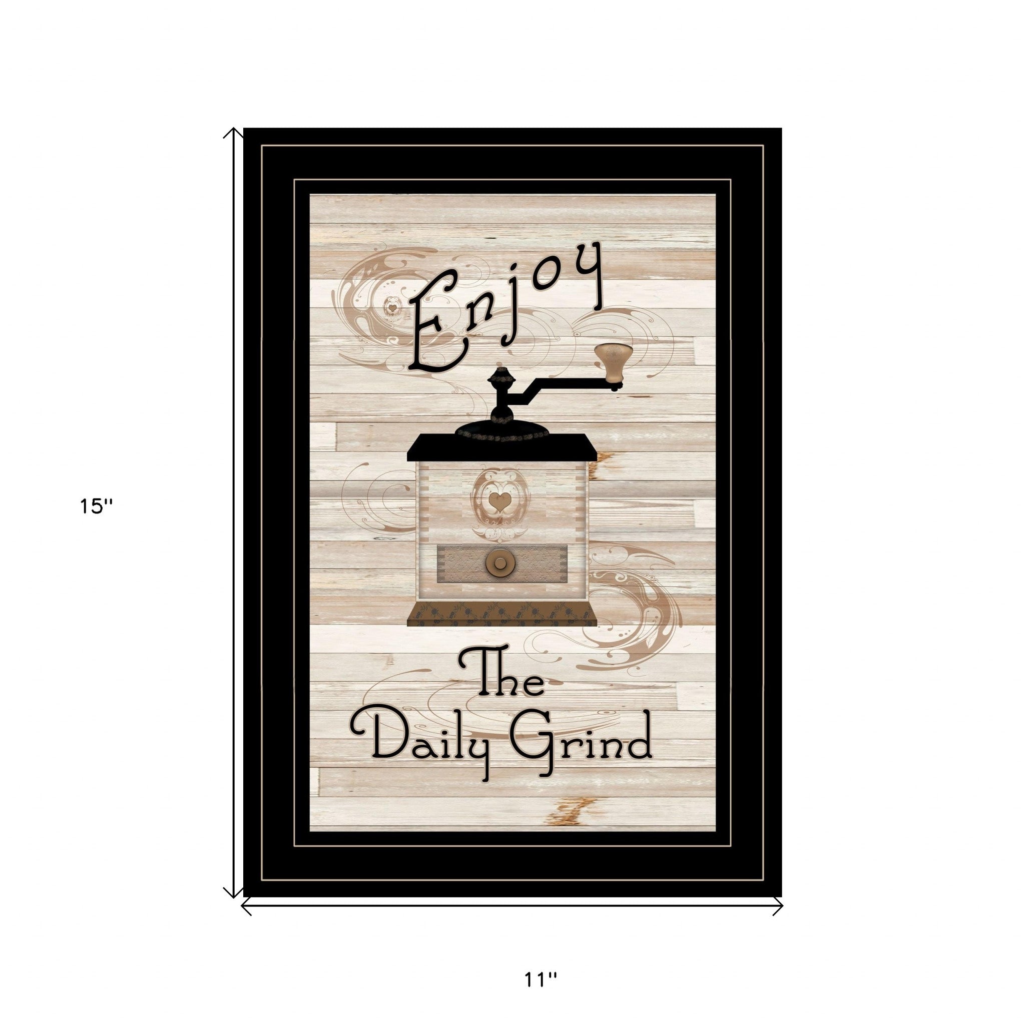 Enjoy The Daily Grind 2 Black Framed Print Wall Art