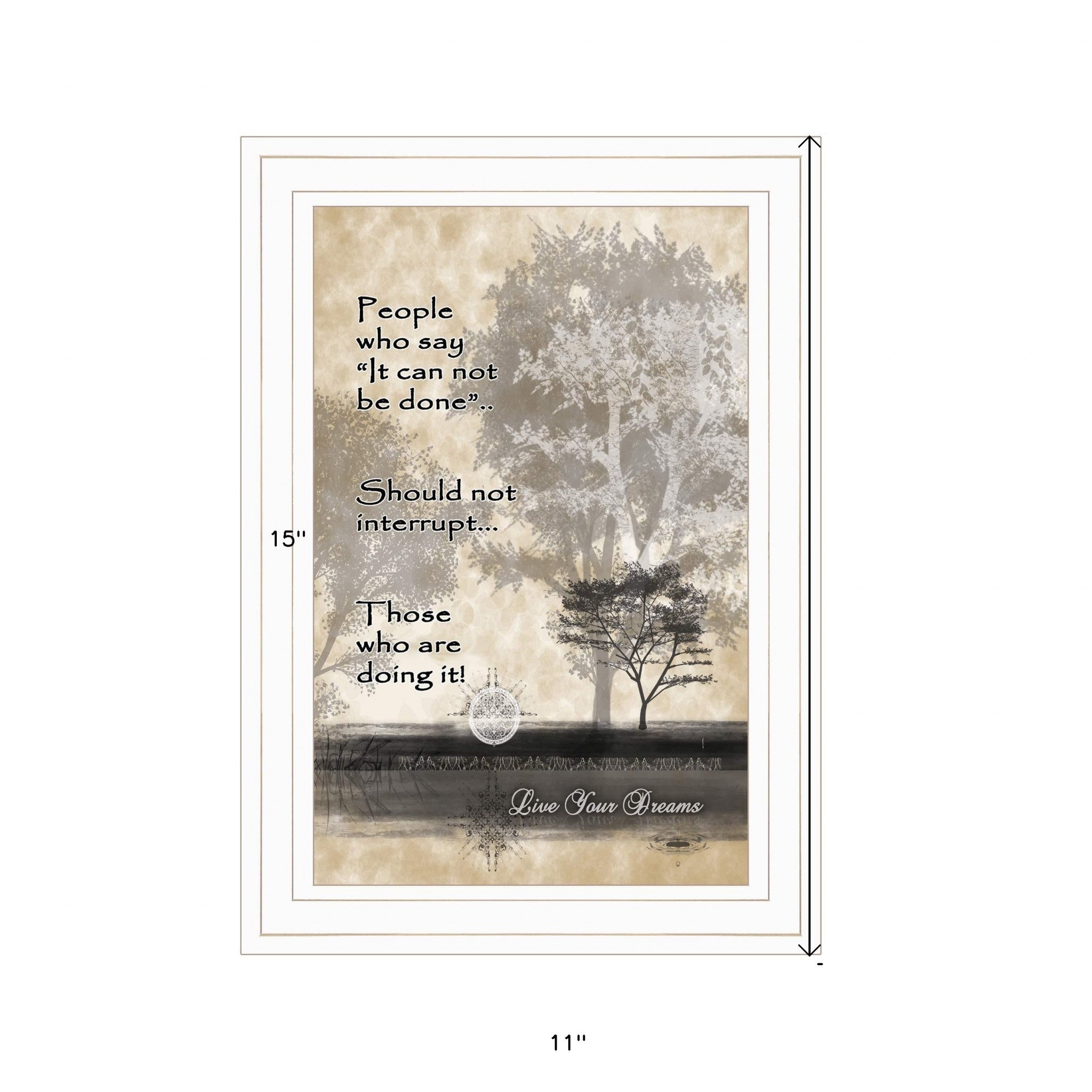 Live Your Dreams White Framed Print Wall Art