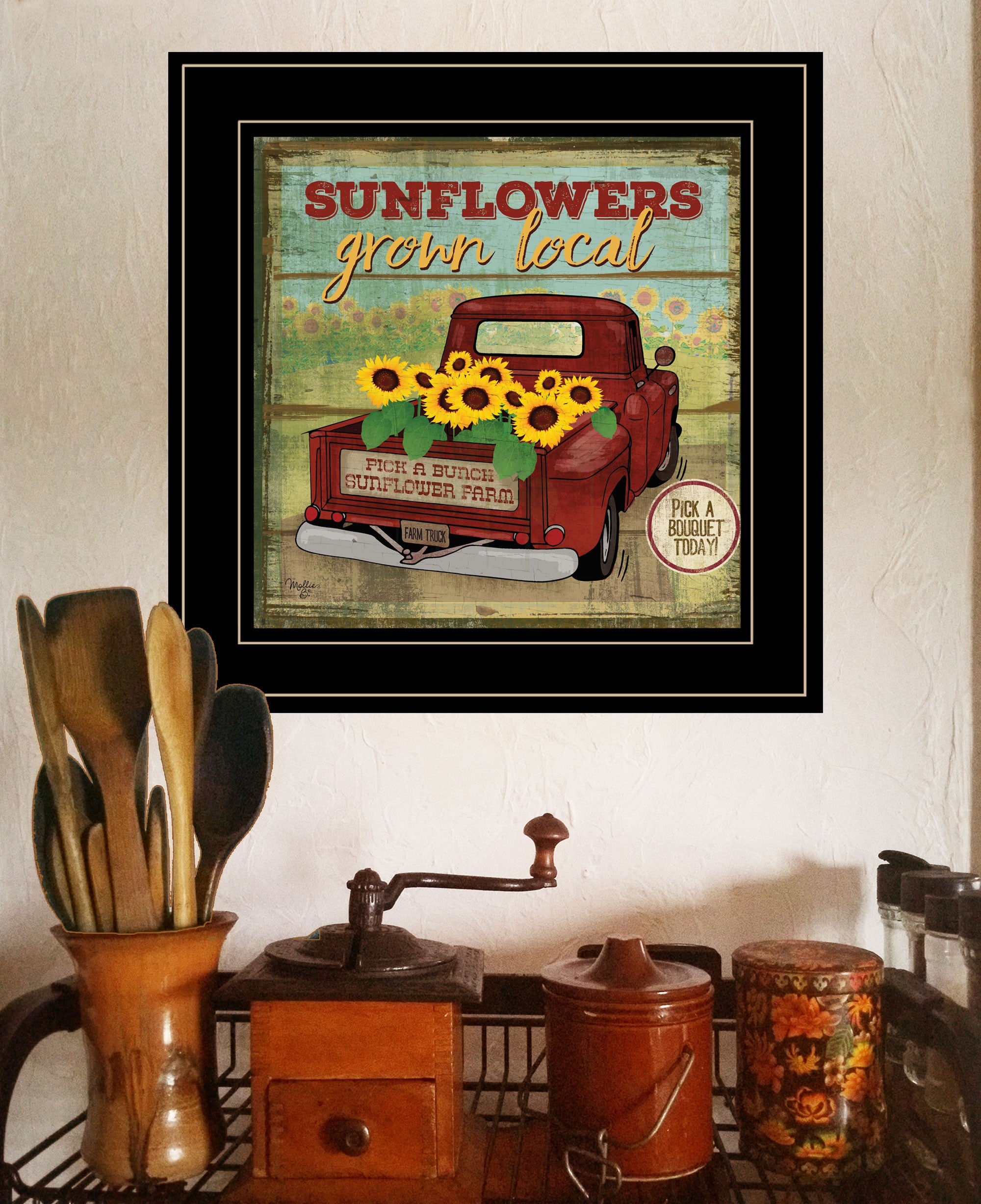 Sunflowers From The Farm 4 Black Framed Print Wall Art