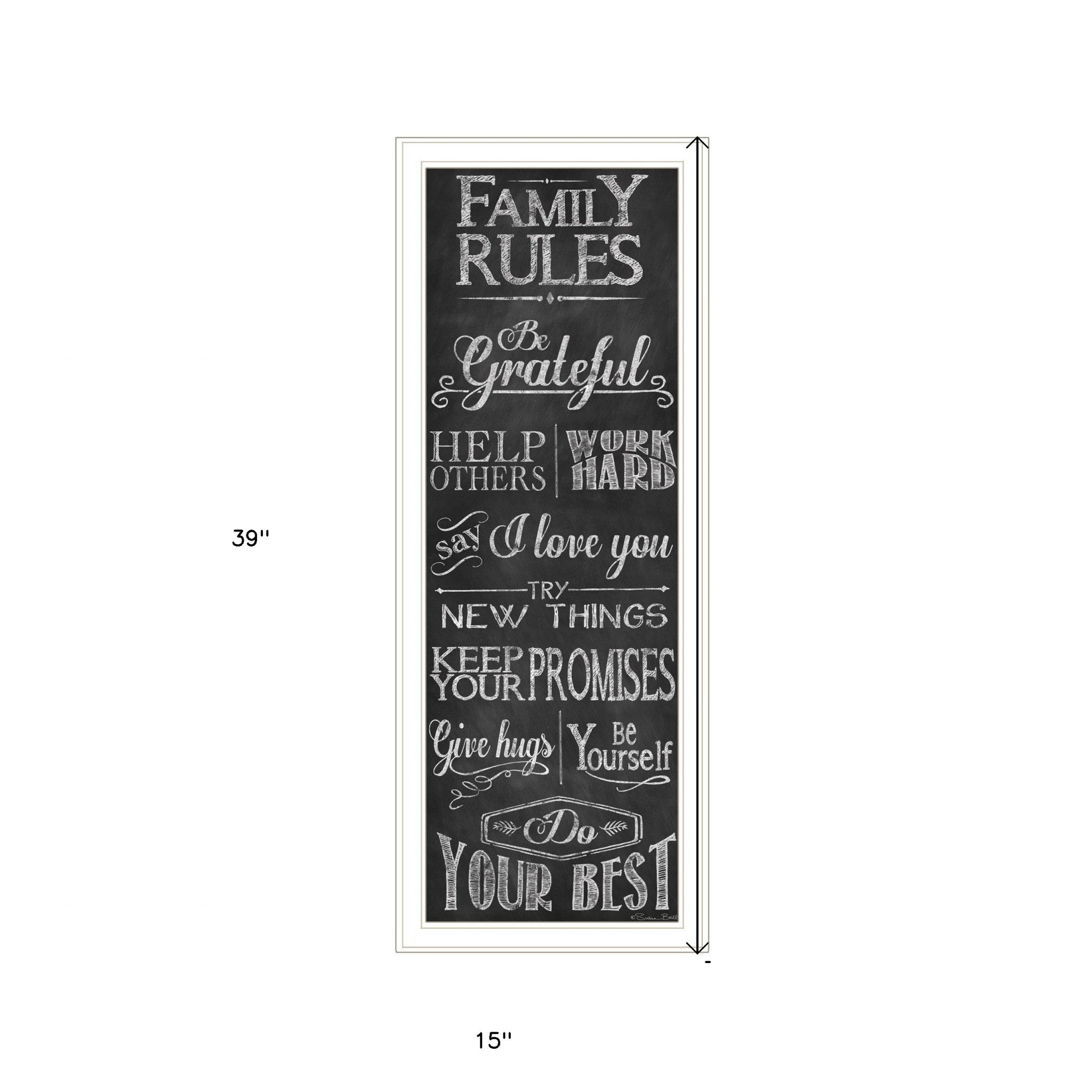 Family Rules 2 White Framed Print Wall Art