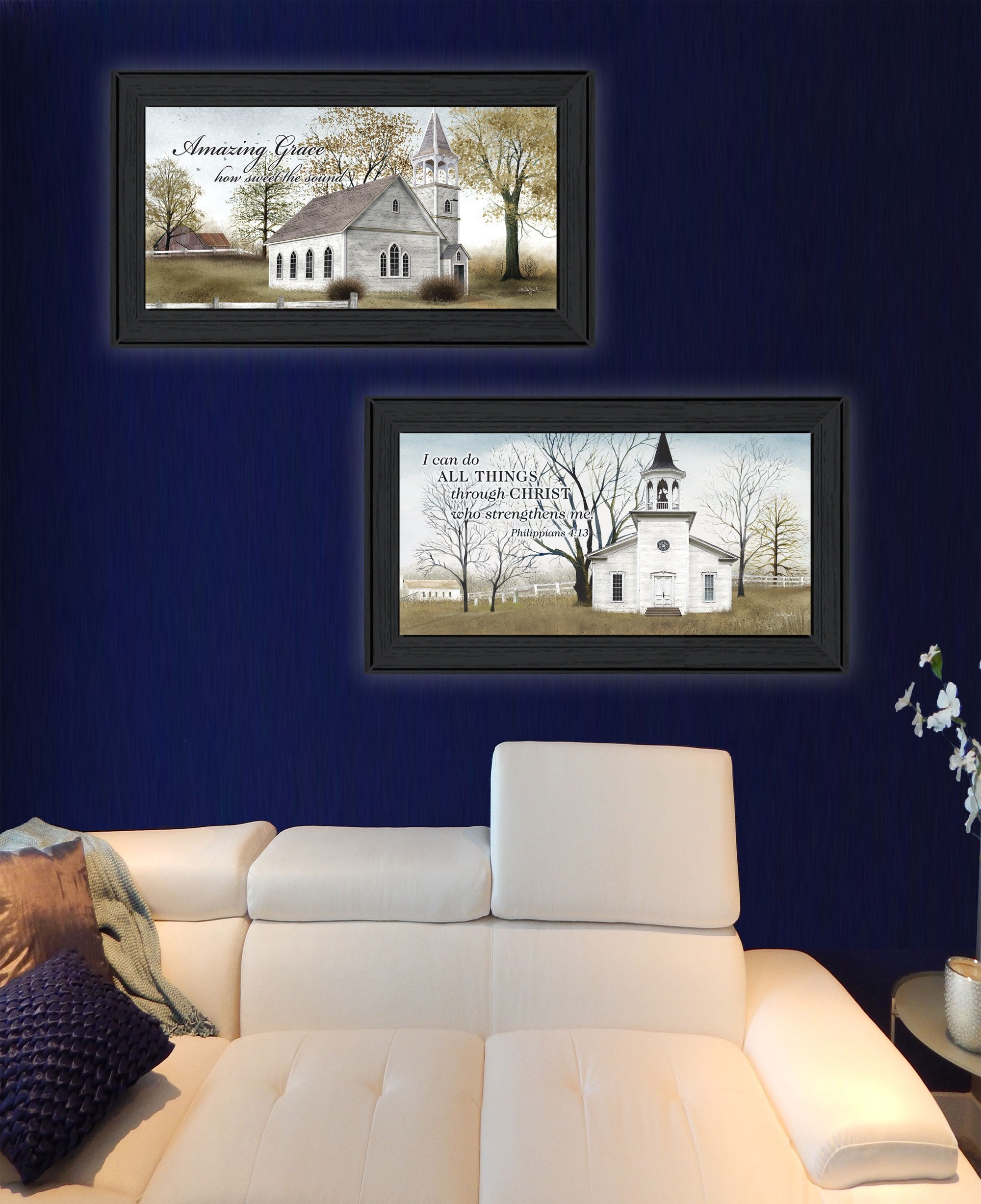 Set Of Two Amazing Grace 3 Black Framed Print Wall Art