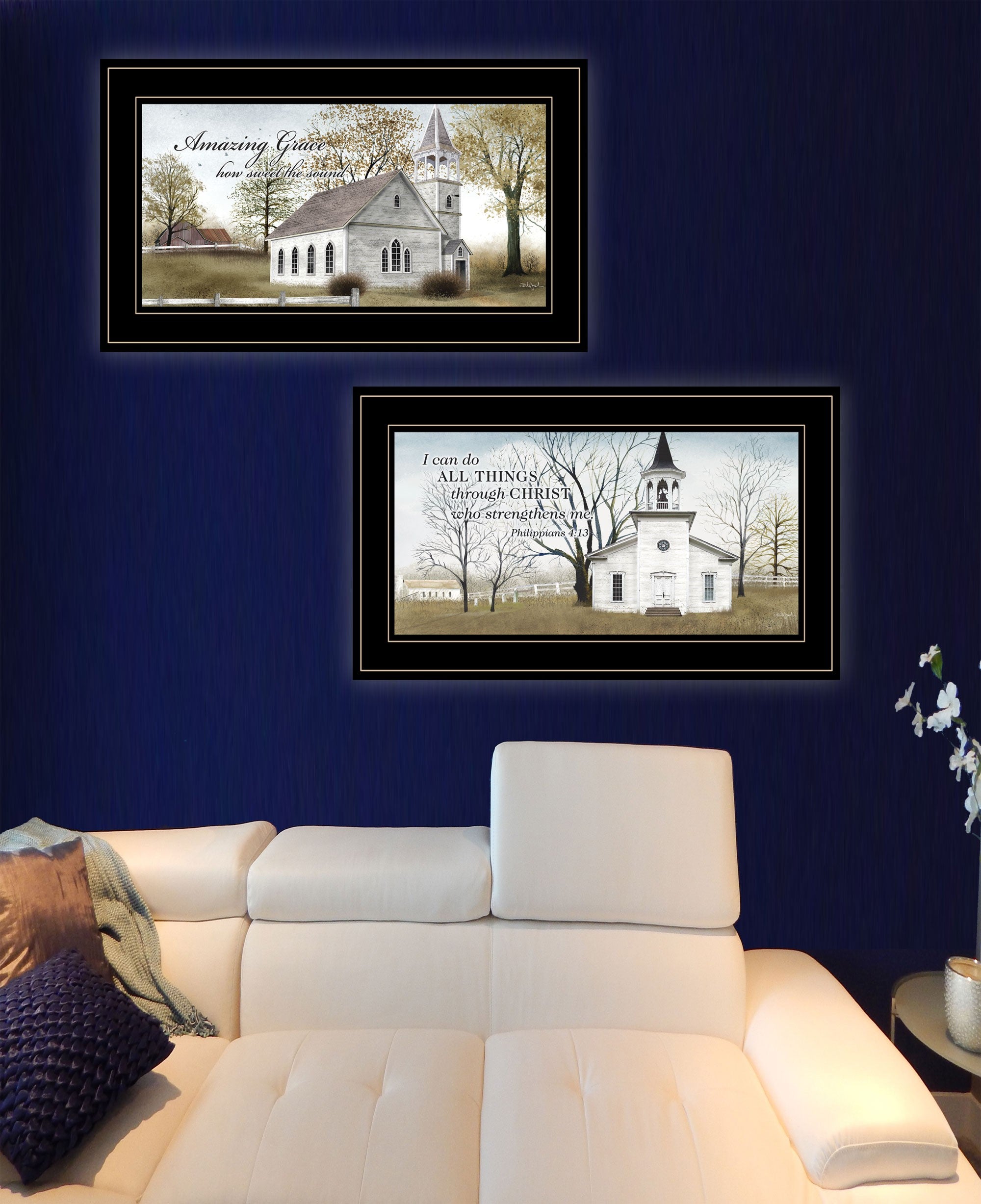 Set Of Two Amazing Grace 4 Black Framed Print Wall Art