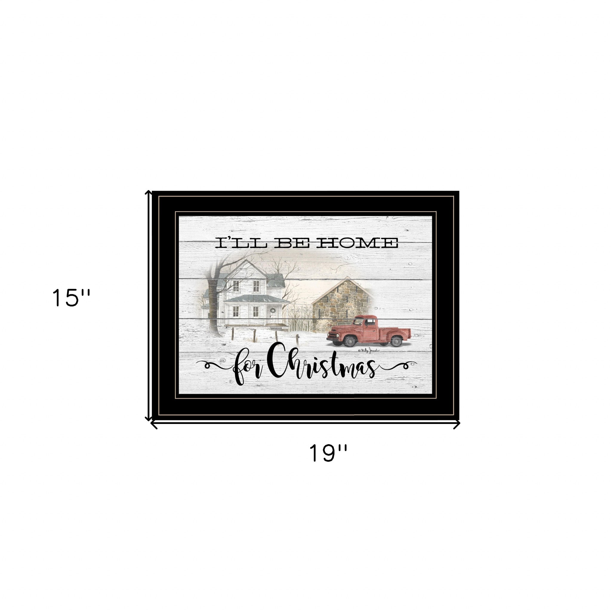 Ill Be Home For Christmas 3 Black Framed Print Wall Art