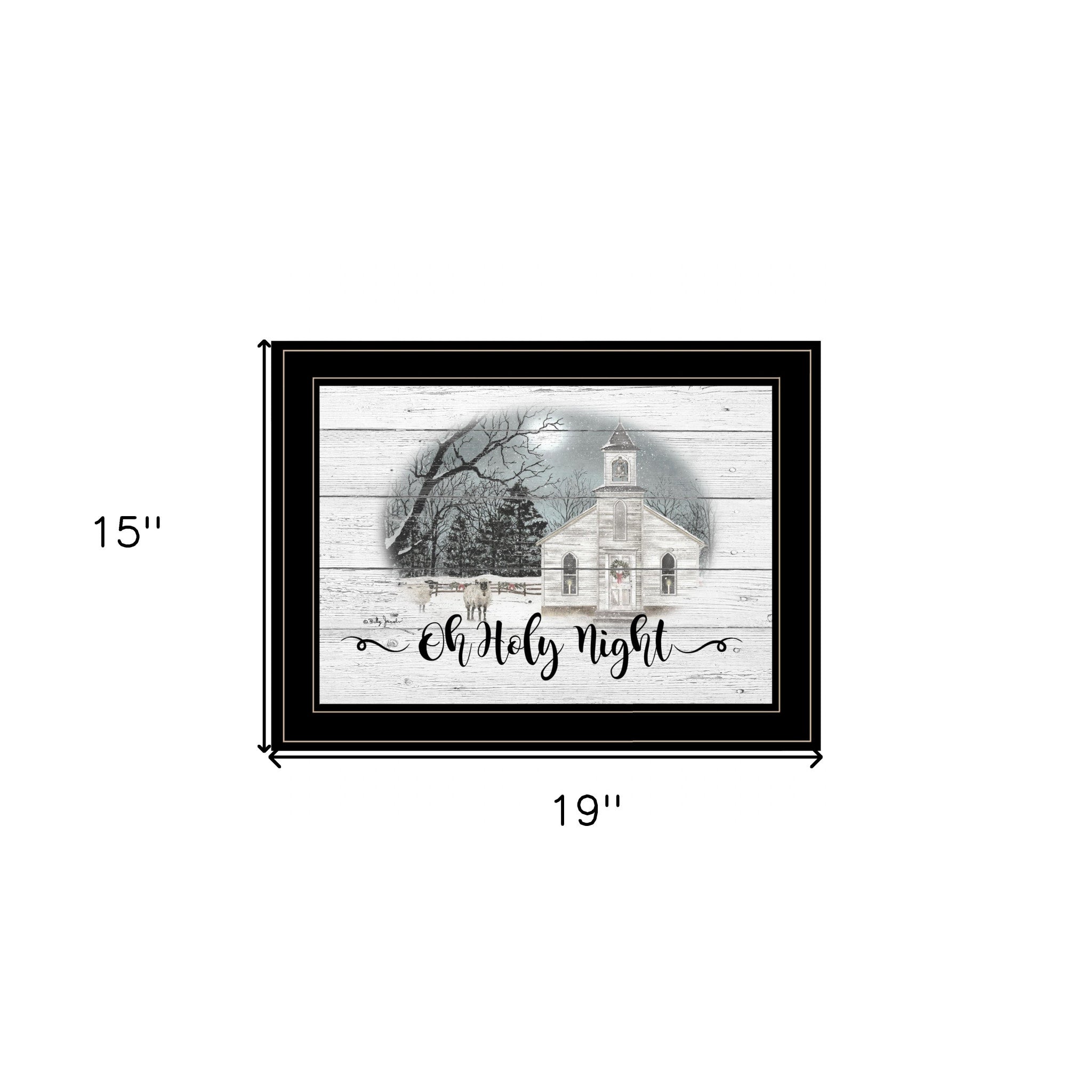 OH HOLY Night 3 Black Framed Print Wall Art