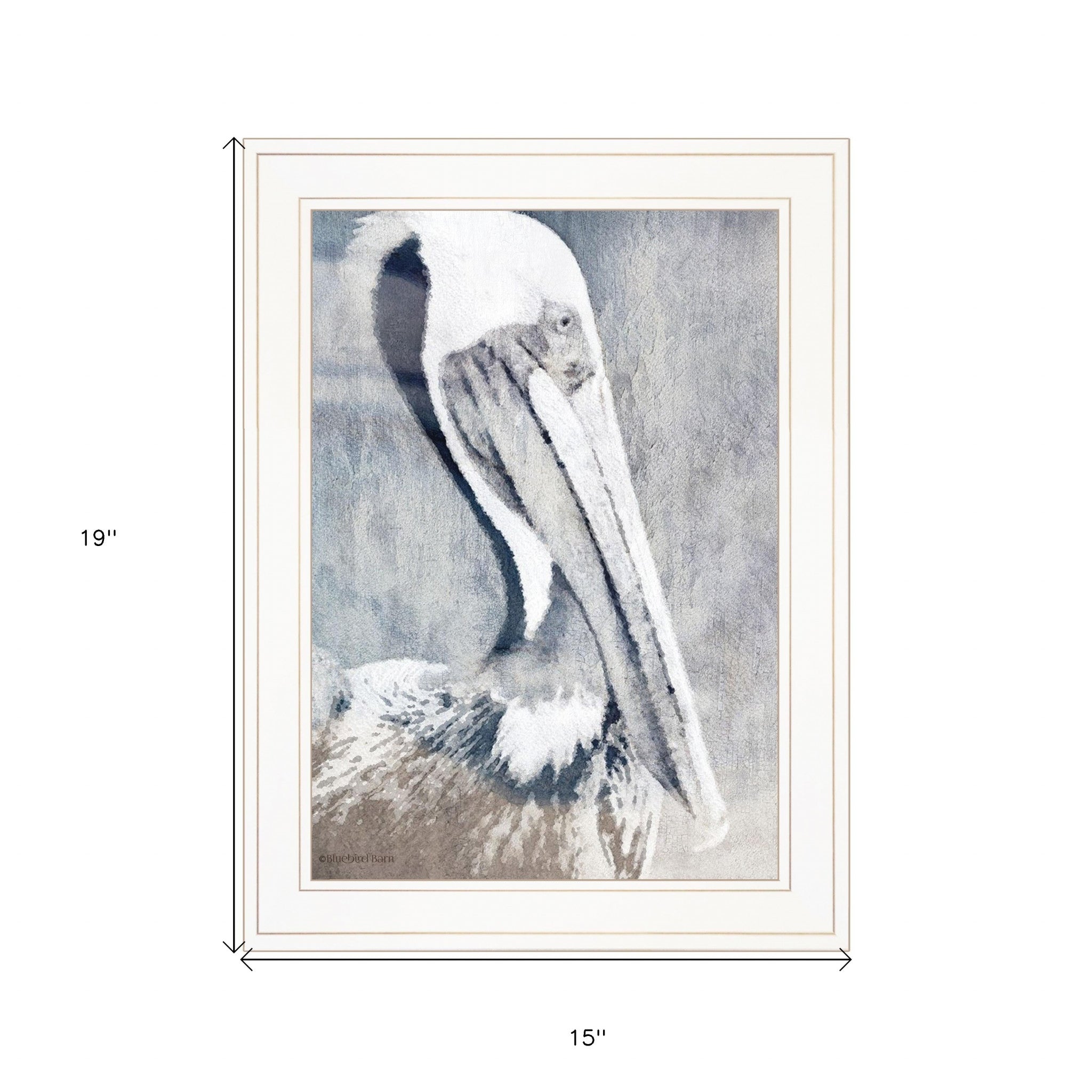 Pelican 1 White Framed Print Wall Art