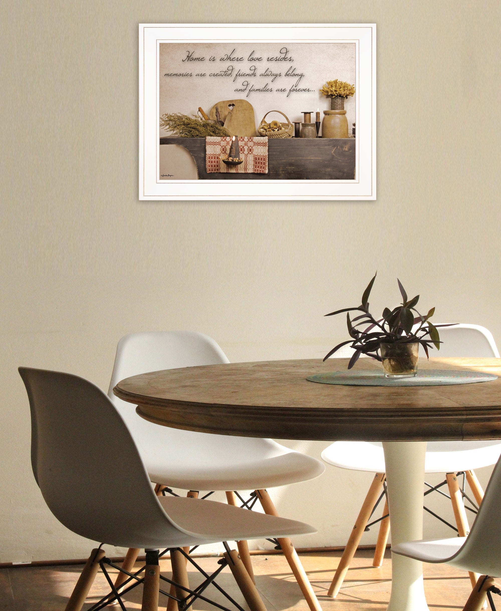 Home Is Where Love Resides 1 White Framed Print Wall Art