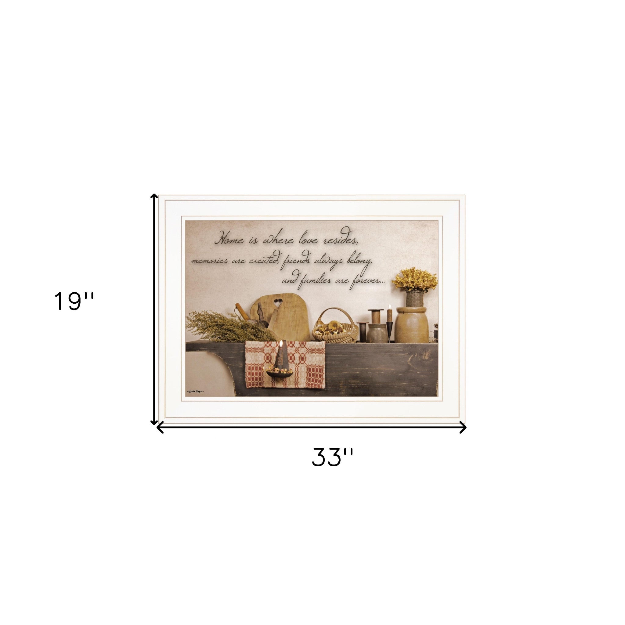 Home Is Where Love Resides 1 White Framed Print Wall Art