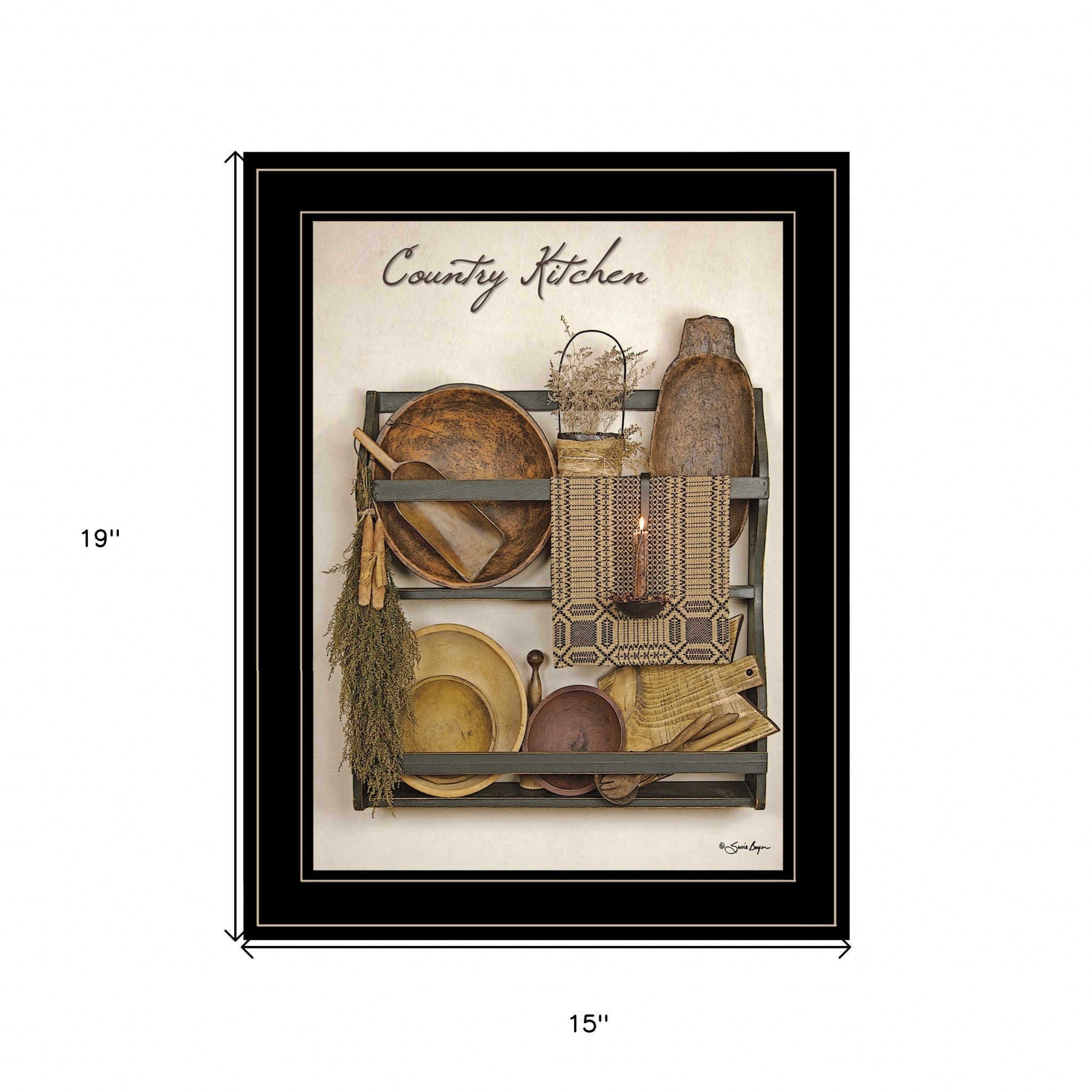 Country Kitchen 13 Black Framed Print Wall Art