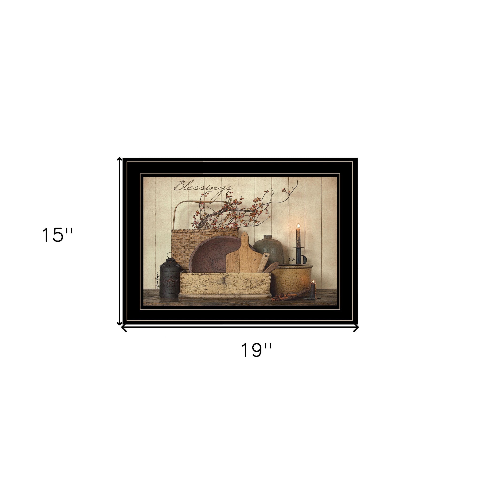 Count Your Blessing 2 Black Framed Print Wall Art