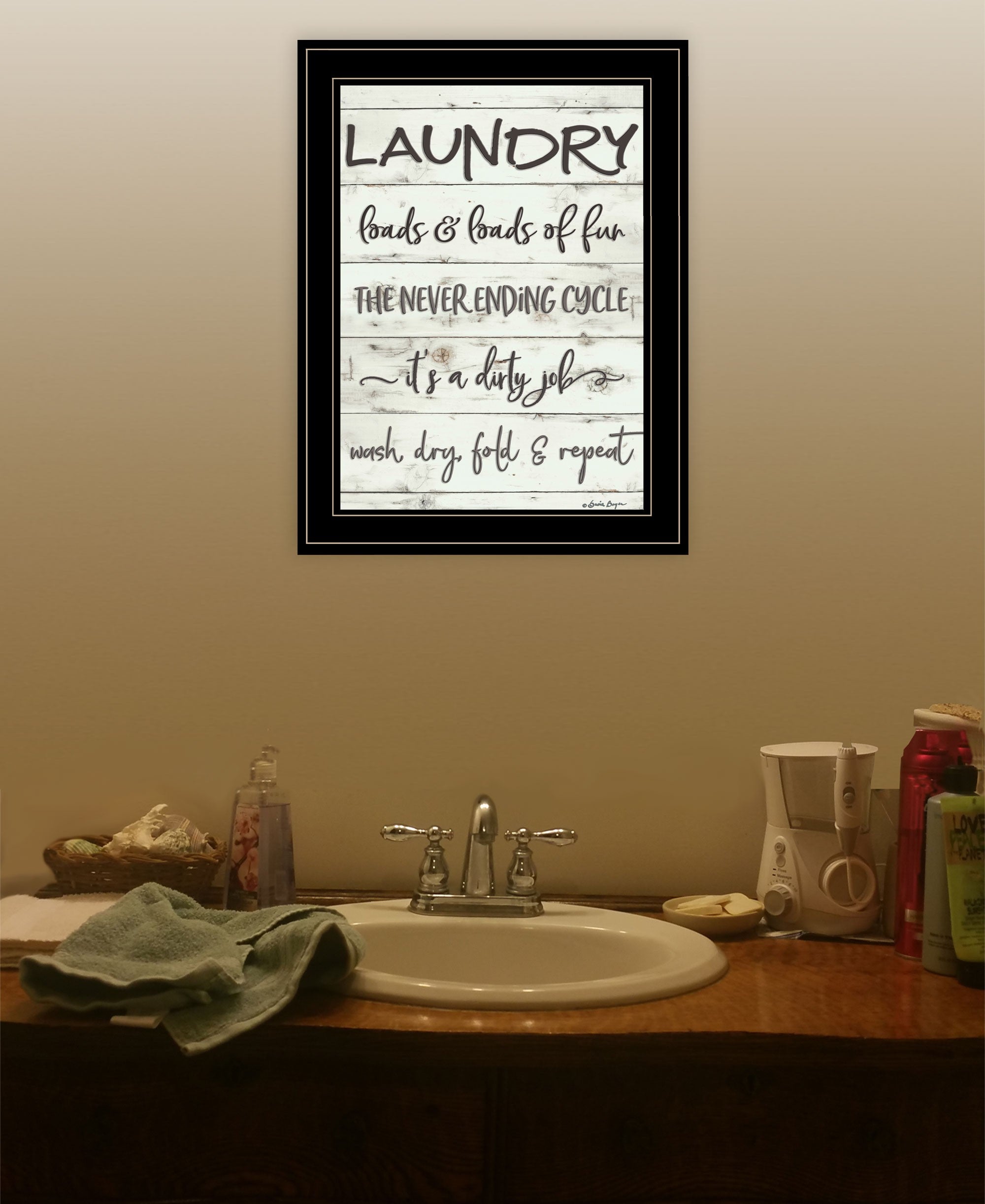 Laundry 2 Black Framed Print Wall Art