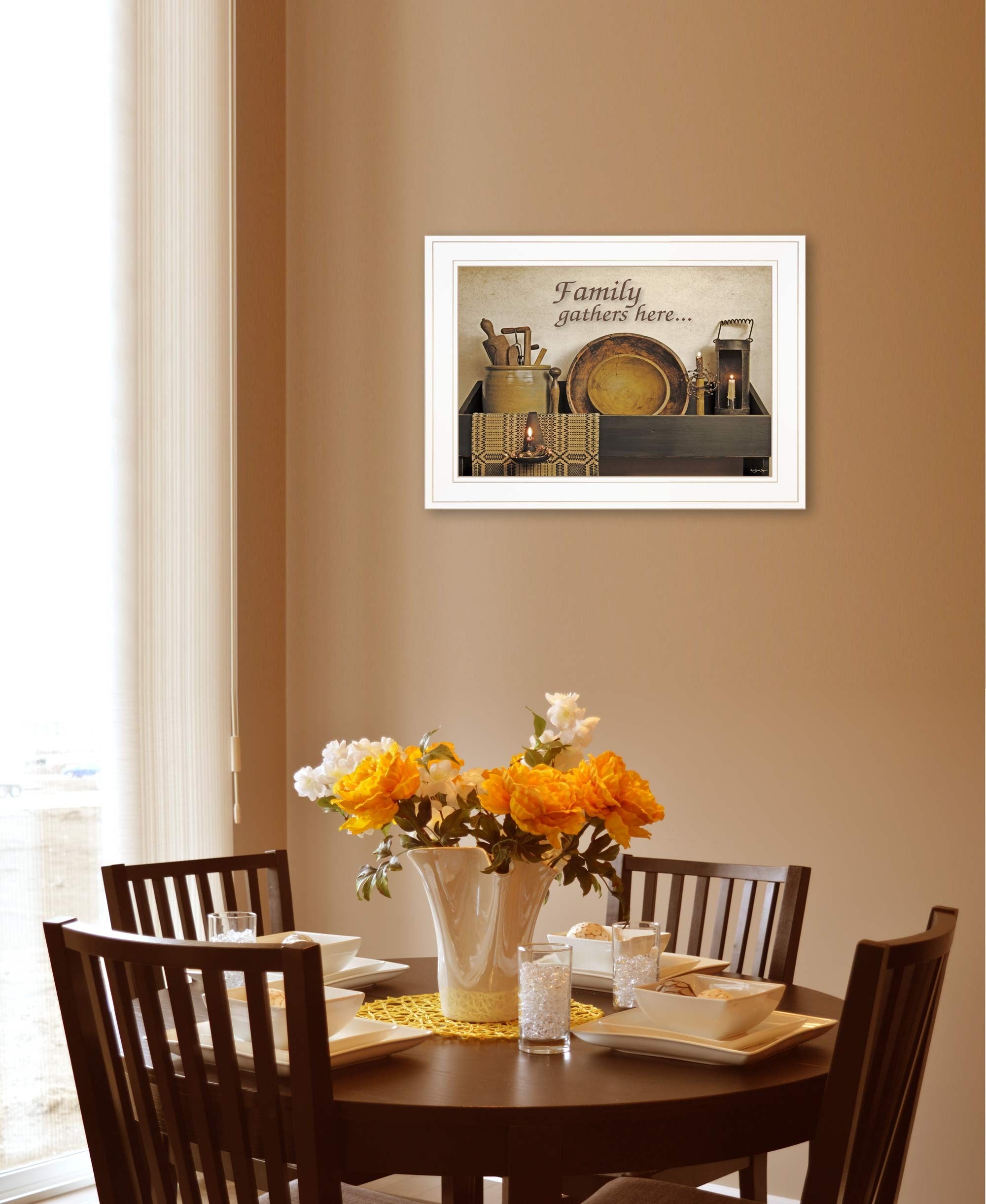 Family Gather Here 2 White Framed Print Wall Art