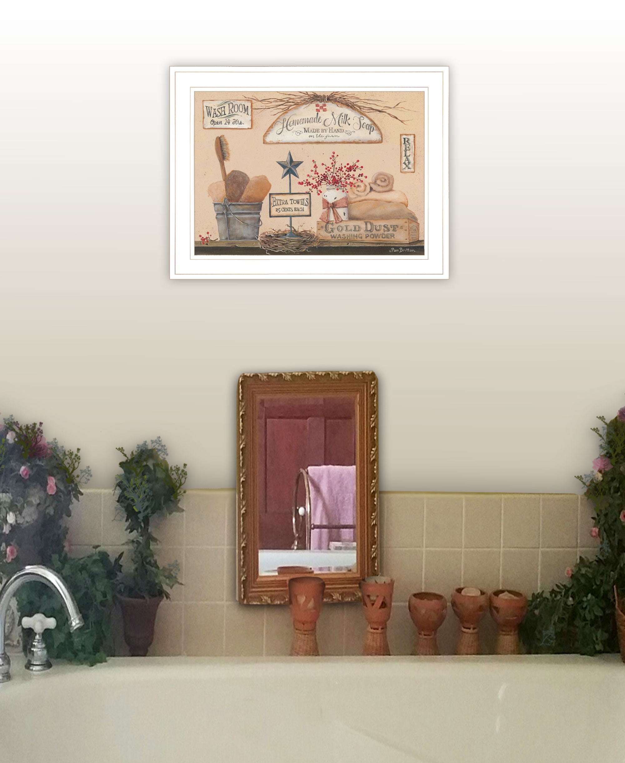 Wash Room 2 White Framed Print Wall Art