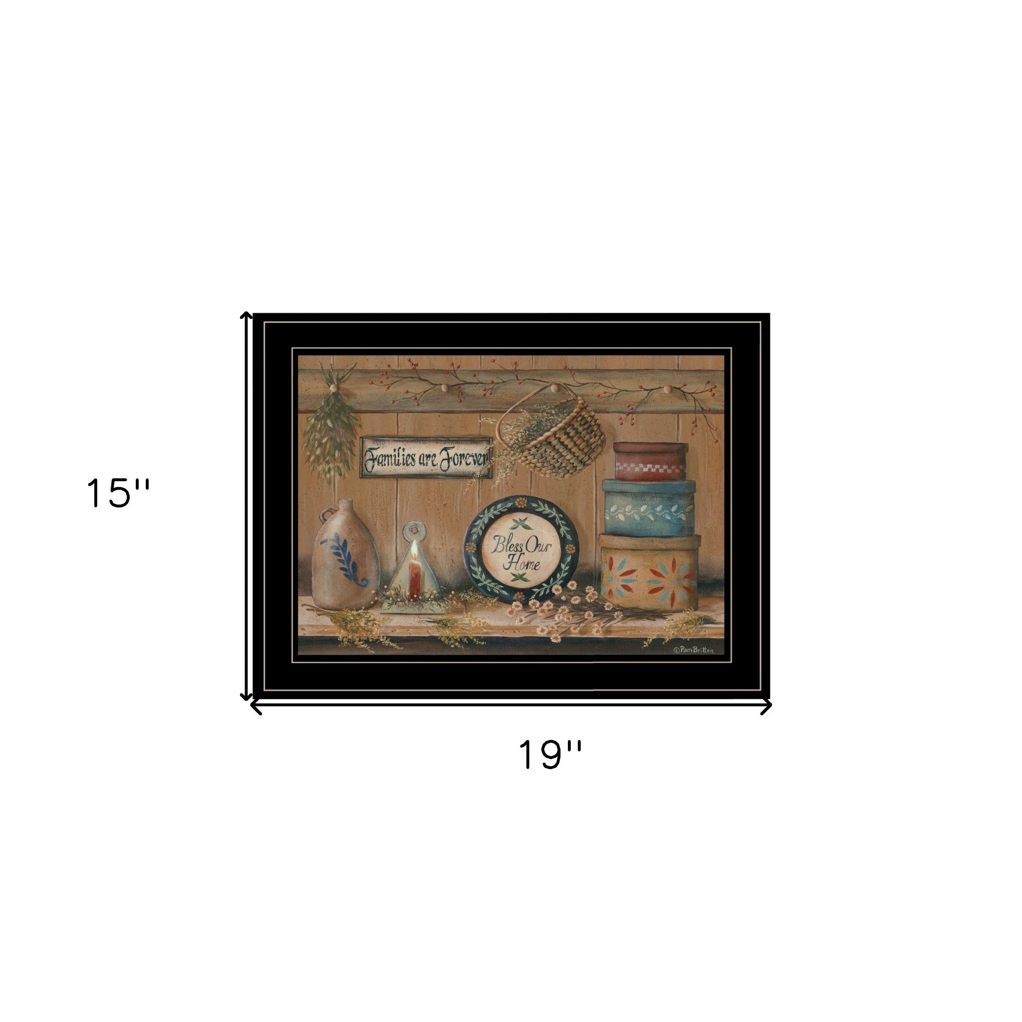 Treasures On The Shelf II 3 Black Framed Print Wall Art