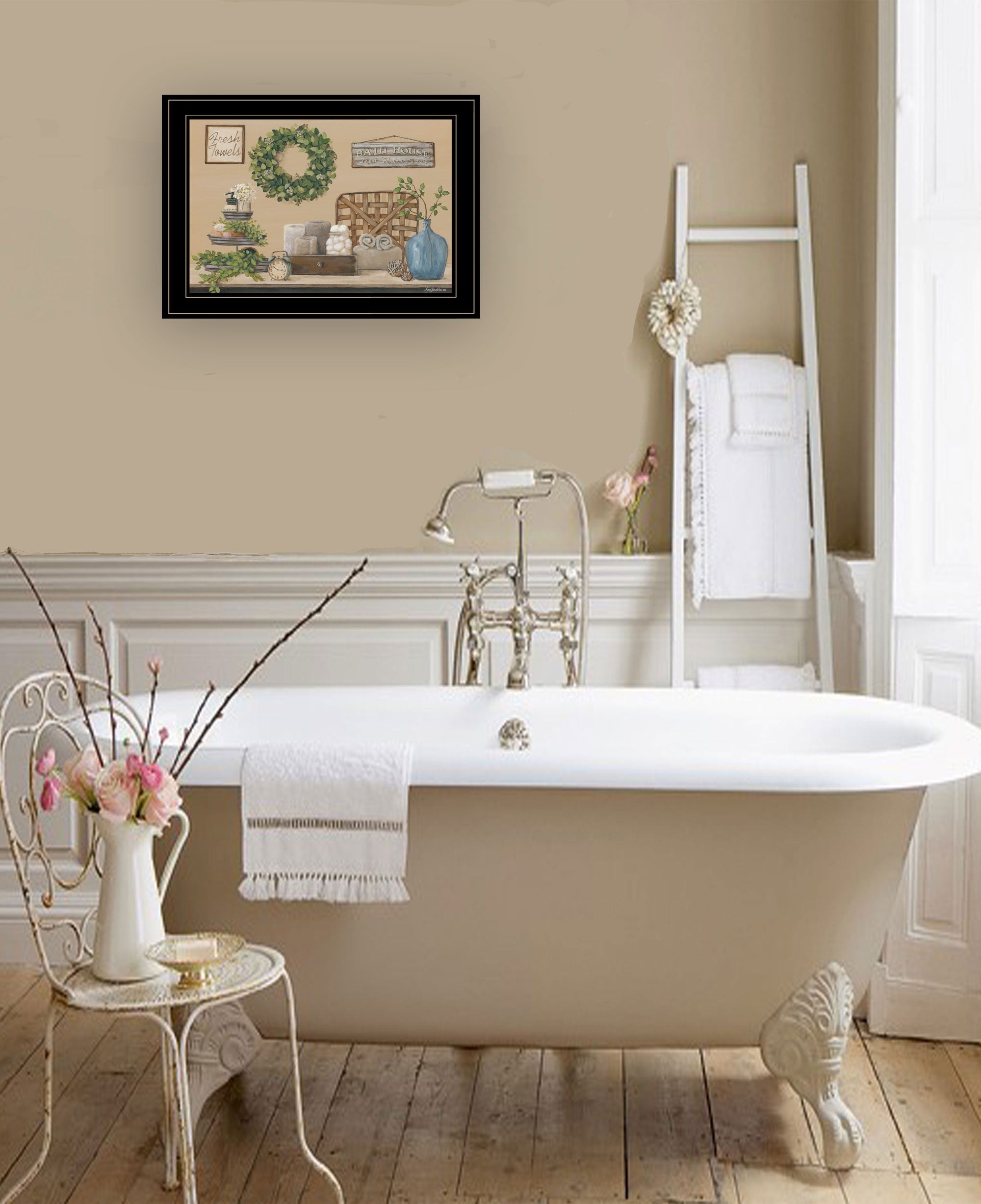 Farmhouse Bath I 3 Black Framed Print Wall Art