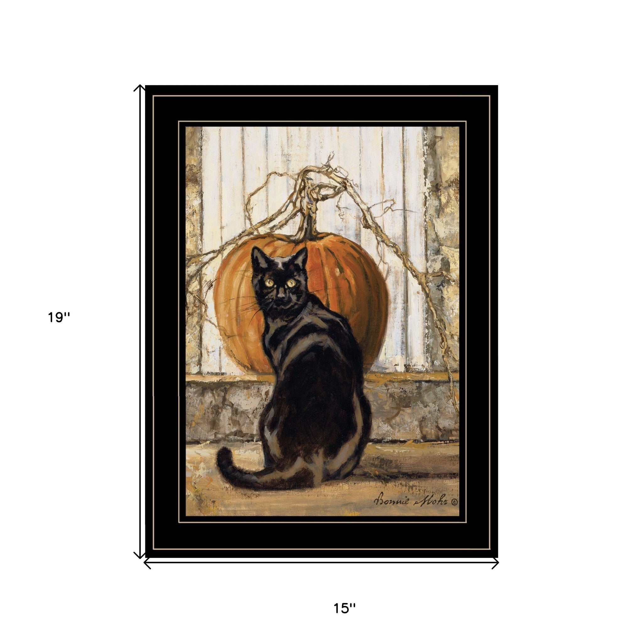 Black Cat 2 Black Framed Print Wall Art