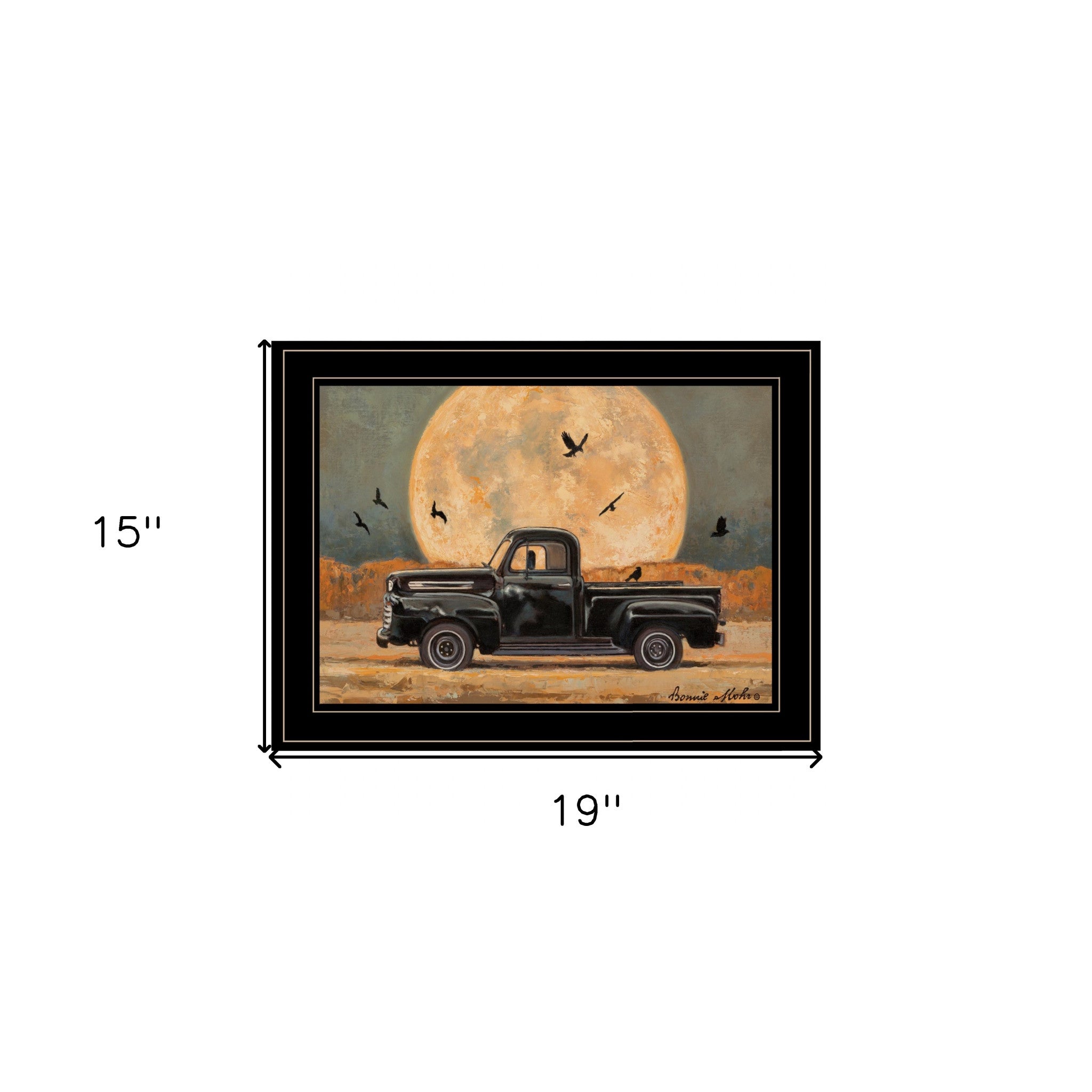 Harvest Moon 4 Black Framed Print Wall Art