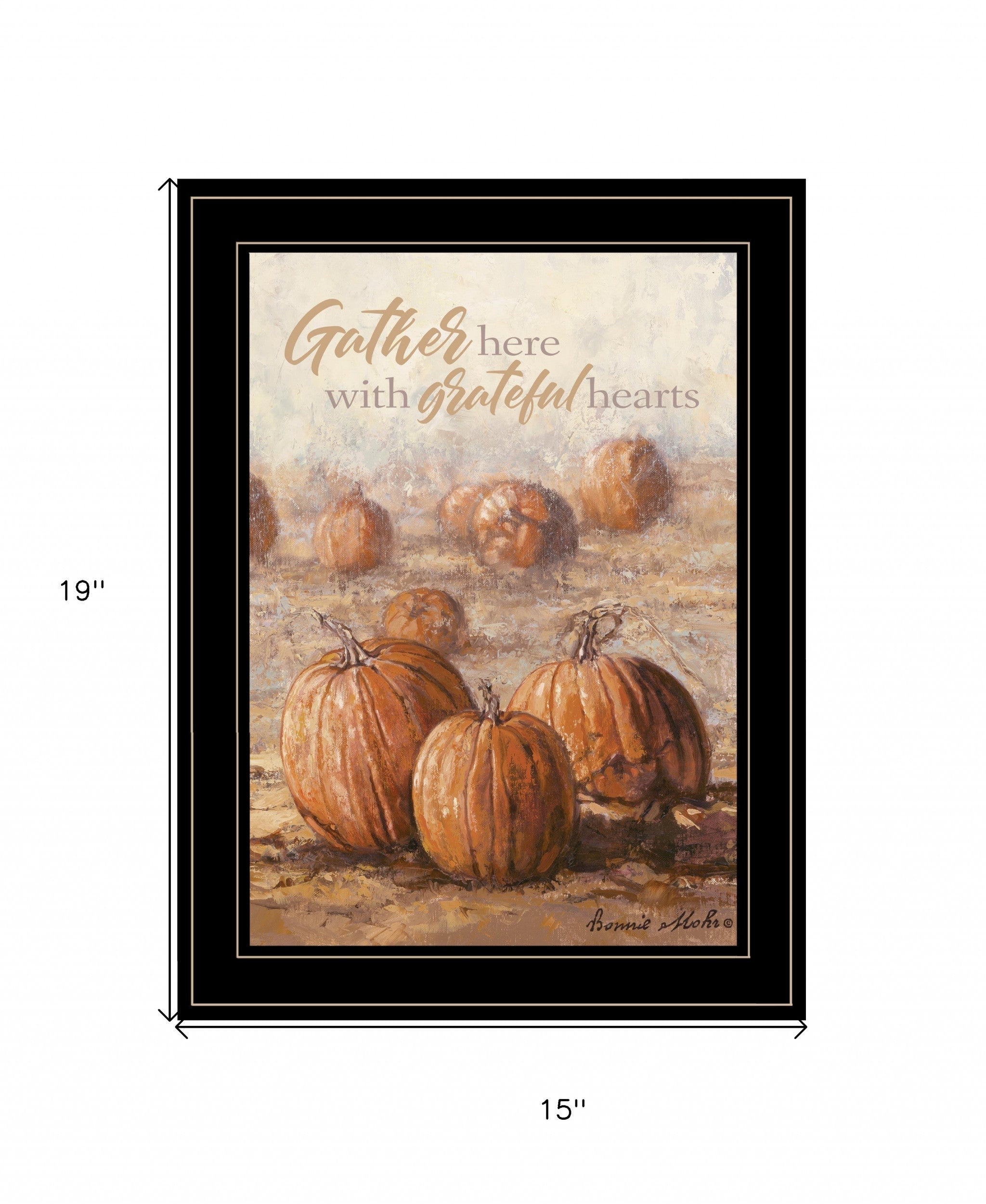 Gather Here With Grateful Hearts 2 Black Framed Print Wall Art