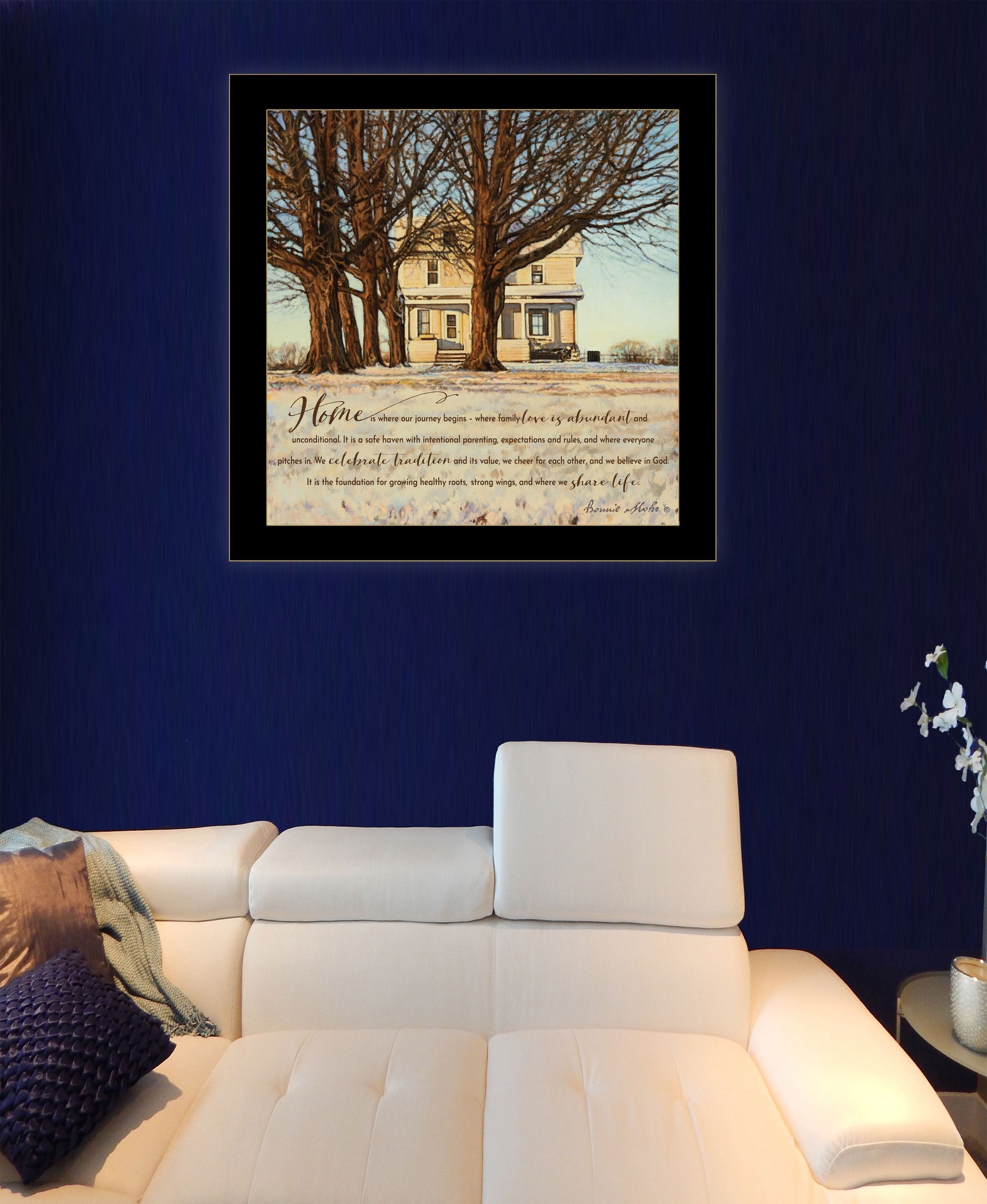 Home 3 Black Framed Print Wall Art