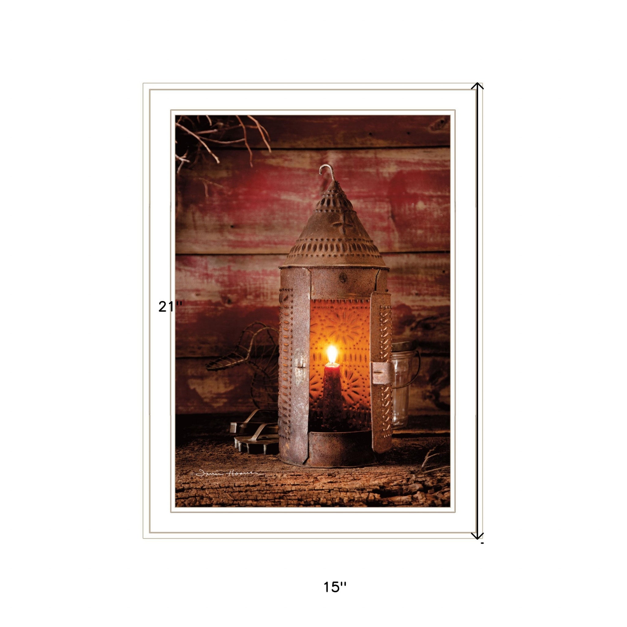 Tinners Lantern 1 White Framed Print Wall Art