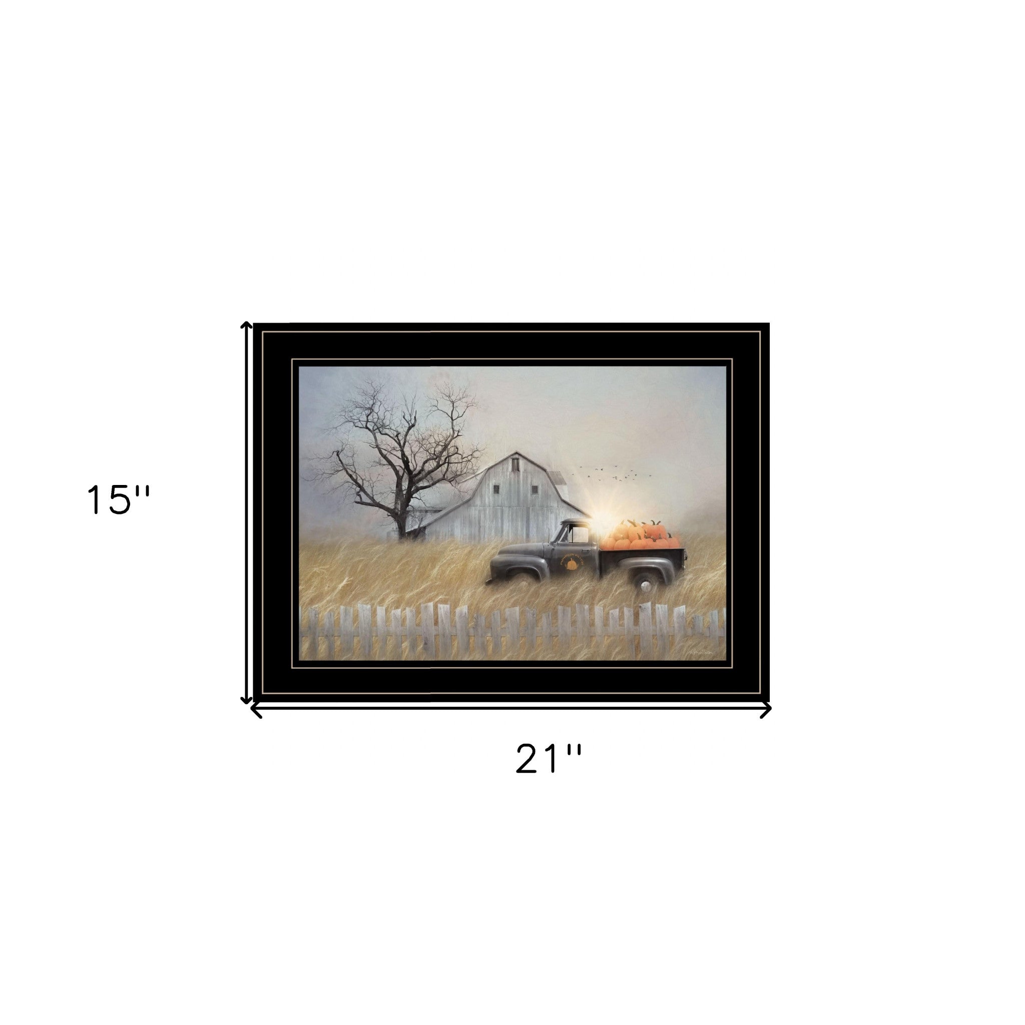 Fall Pumpkin Harvest 3 Black Framed Print Wall Art