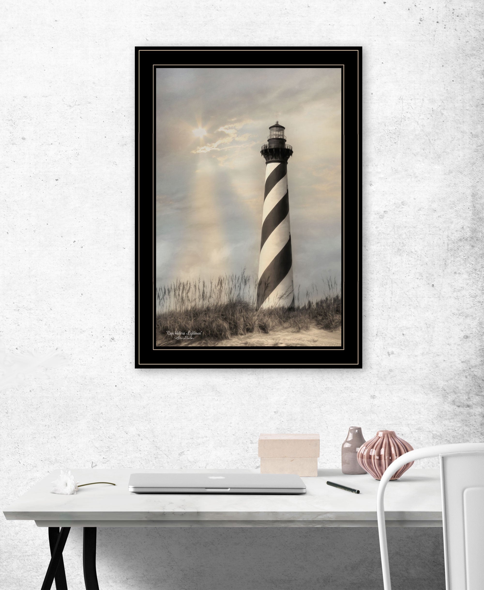 Cape Hatteras Lighthouse 3 Black Framed Print Wall Art