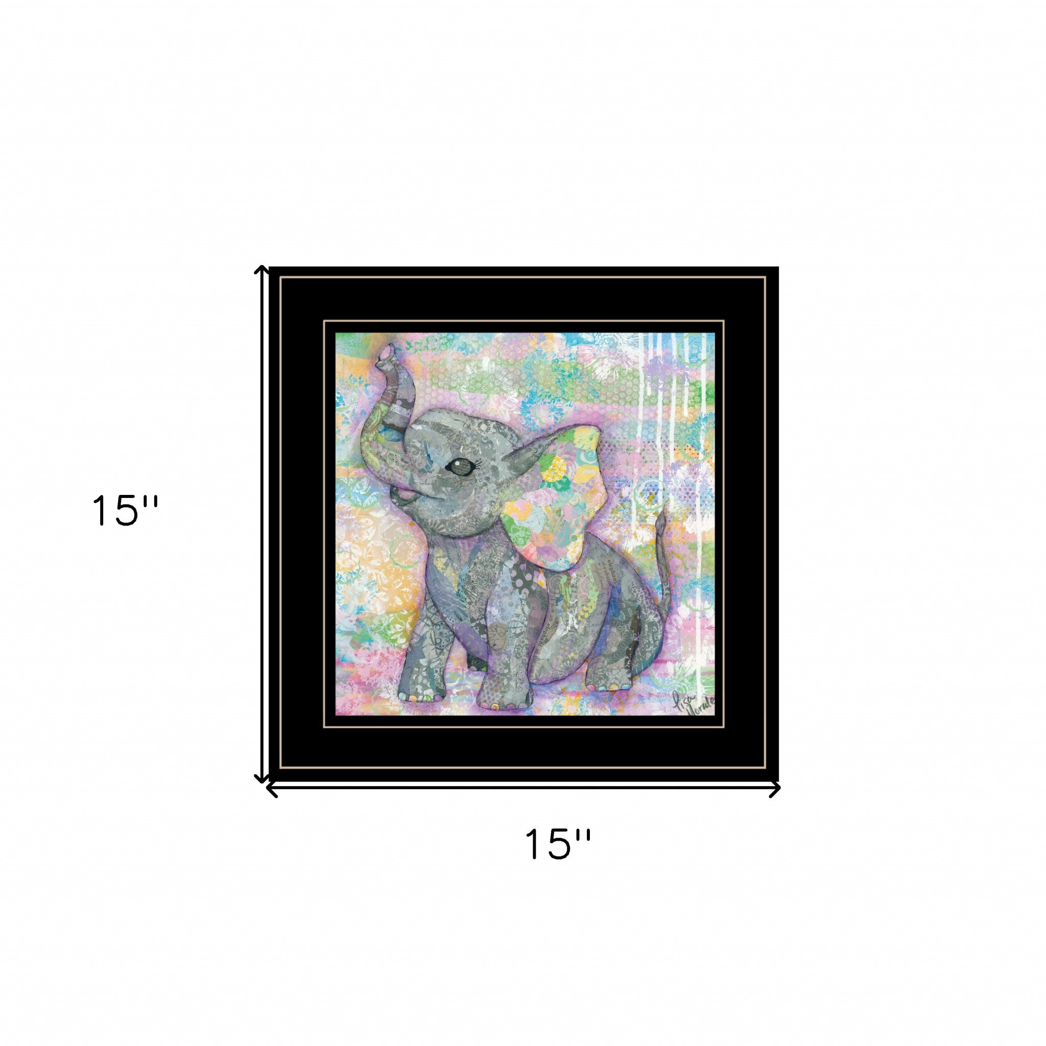 Elephant II 3 Black Framed Print Wall Art