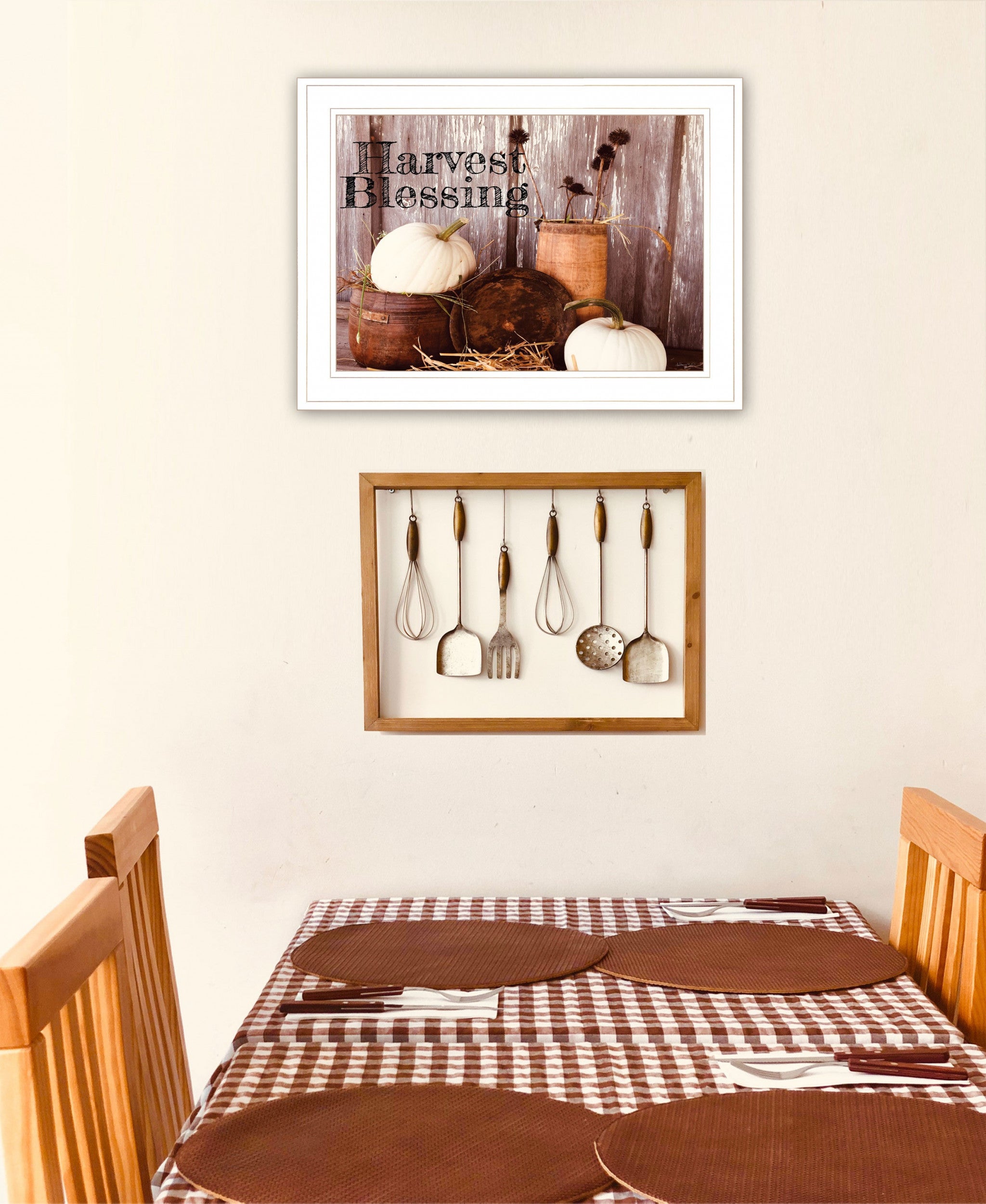 Harvest Blessings 1 White Framed Print Wall Art