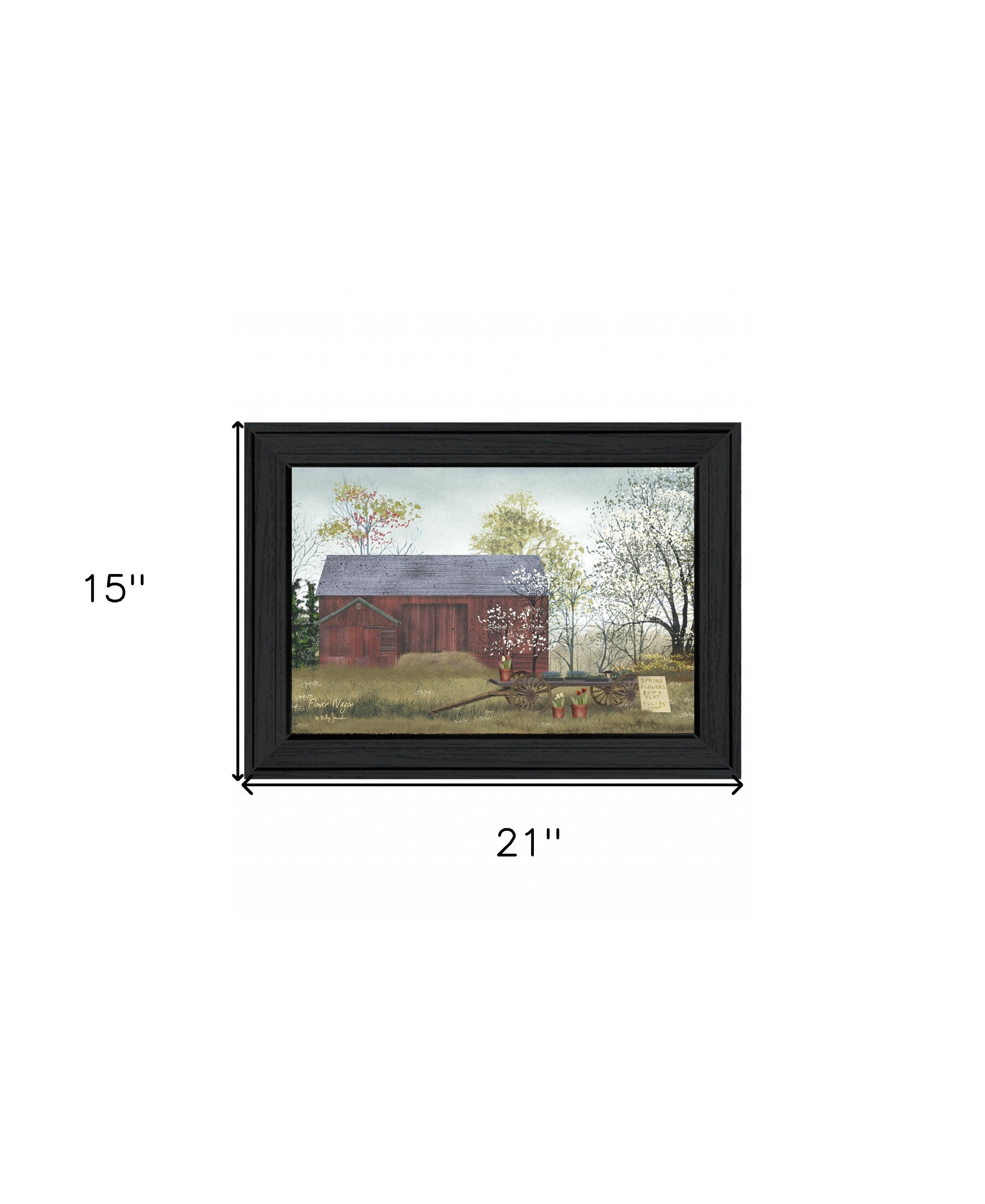 Flower Wagon 3 Black Framed Print Wall Art