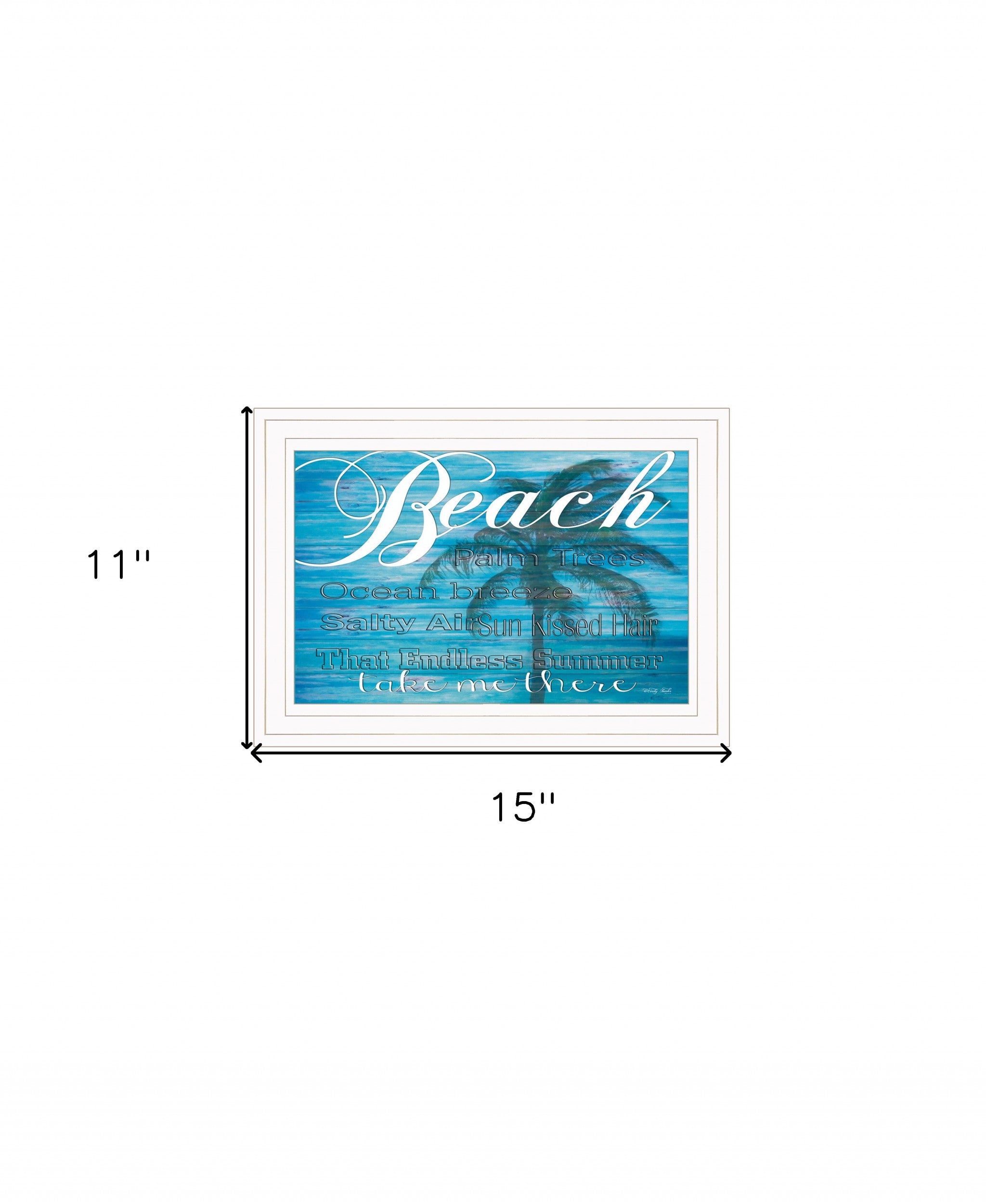 Take Me There (Beach) White Framed Print Wall Art