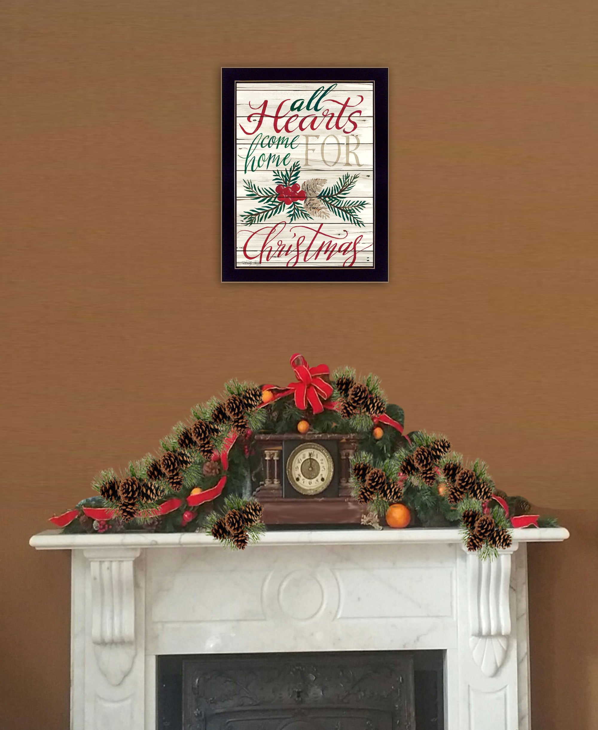 Home For Christmas 3 Black Framed Print Wall Art