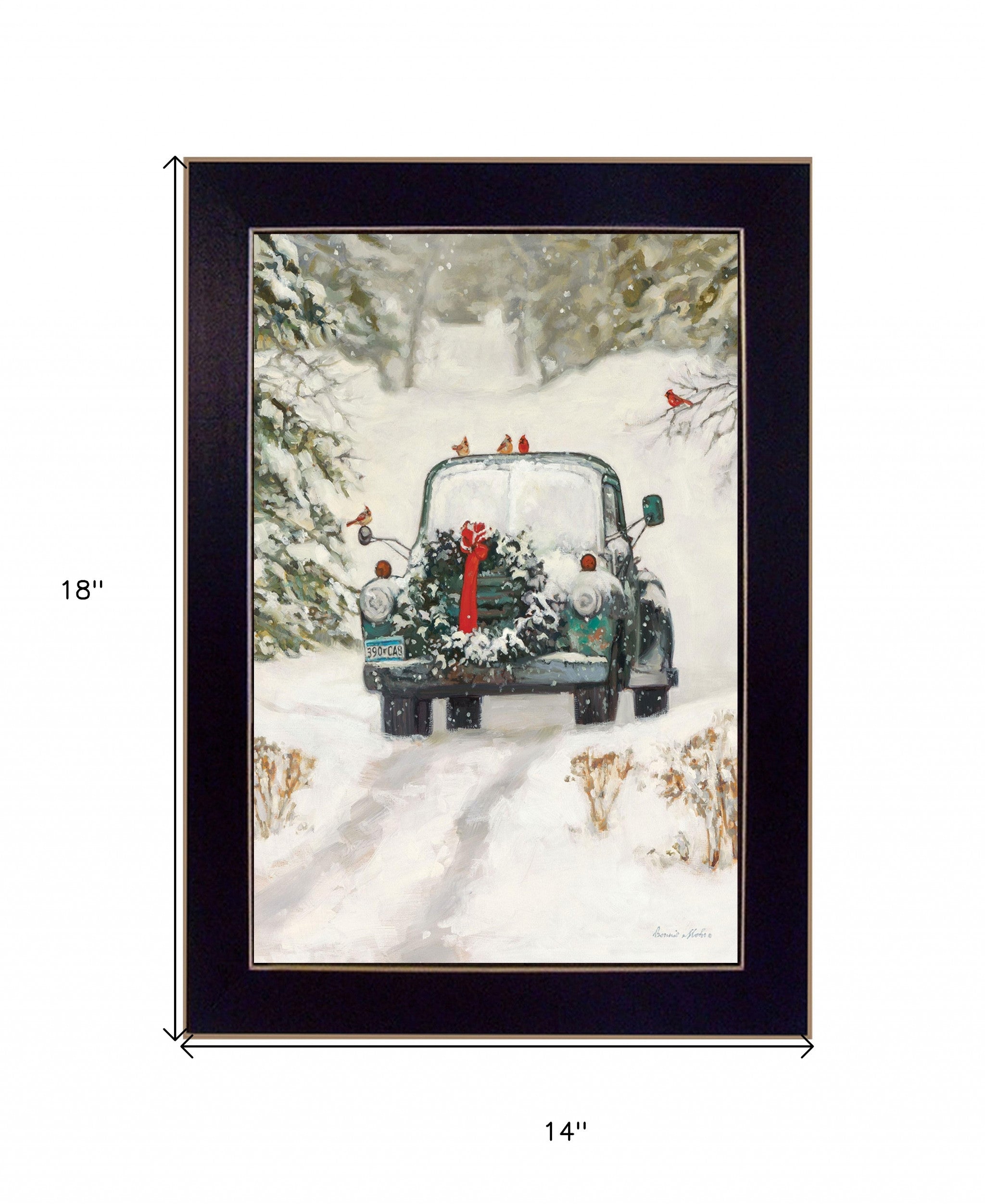 Winter Park 2 Black Framed Print Wall Art