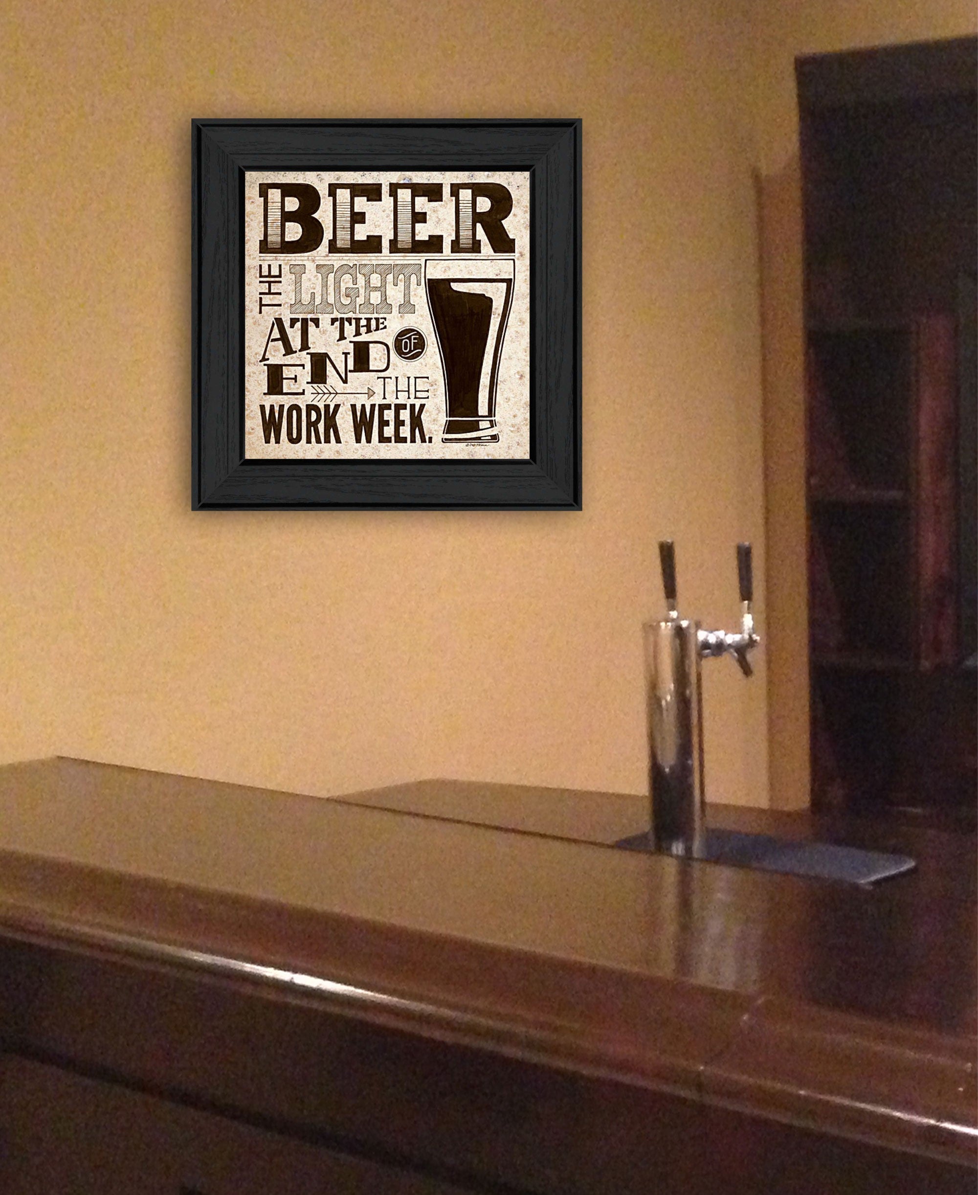 Beer at the End of the Work Week Black Framed Print Wall Art