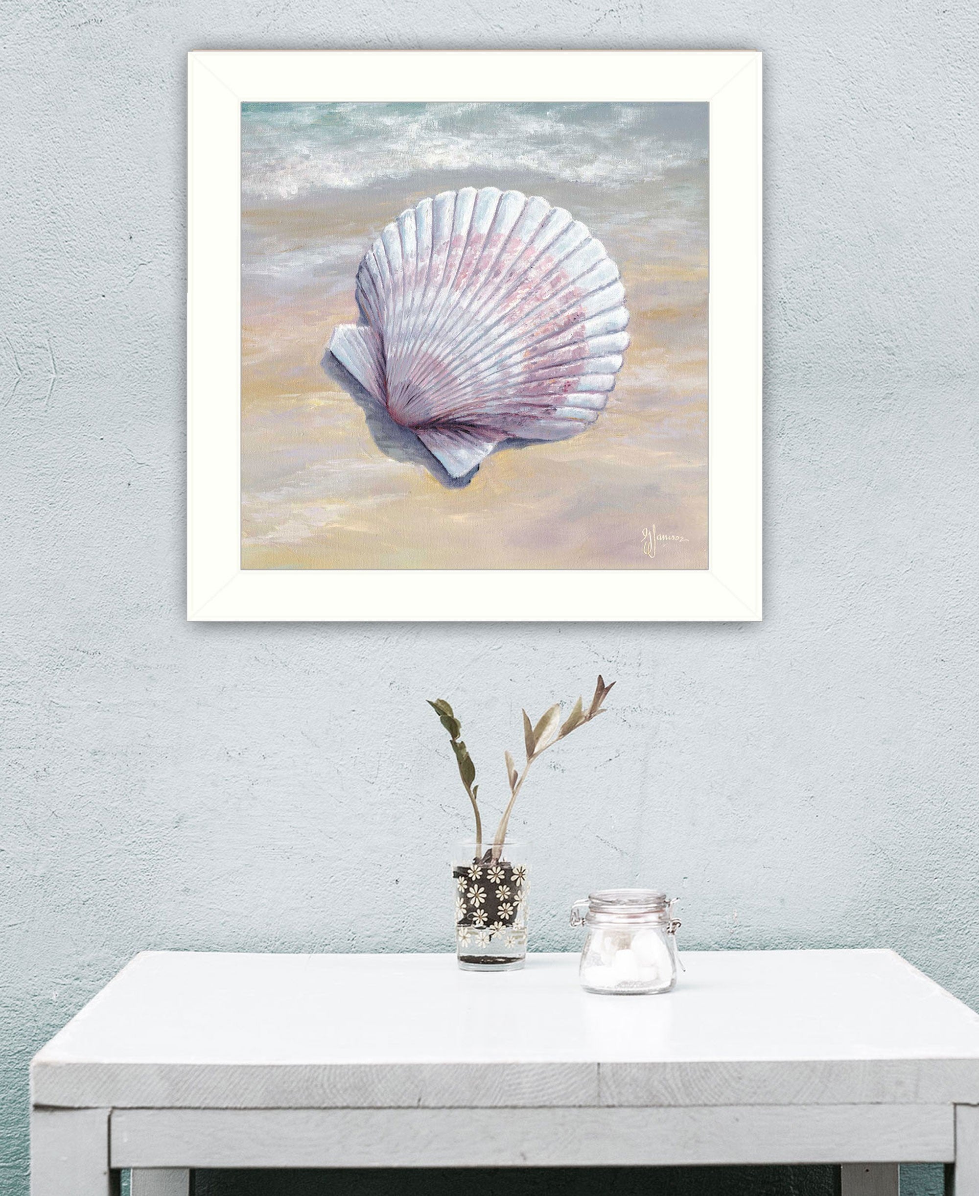 Scallop White Framed Print Wall Art