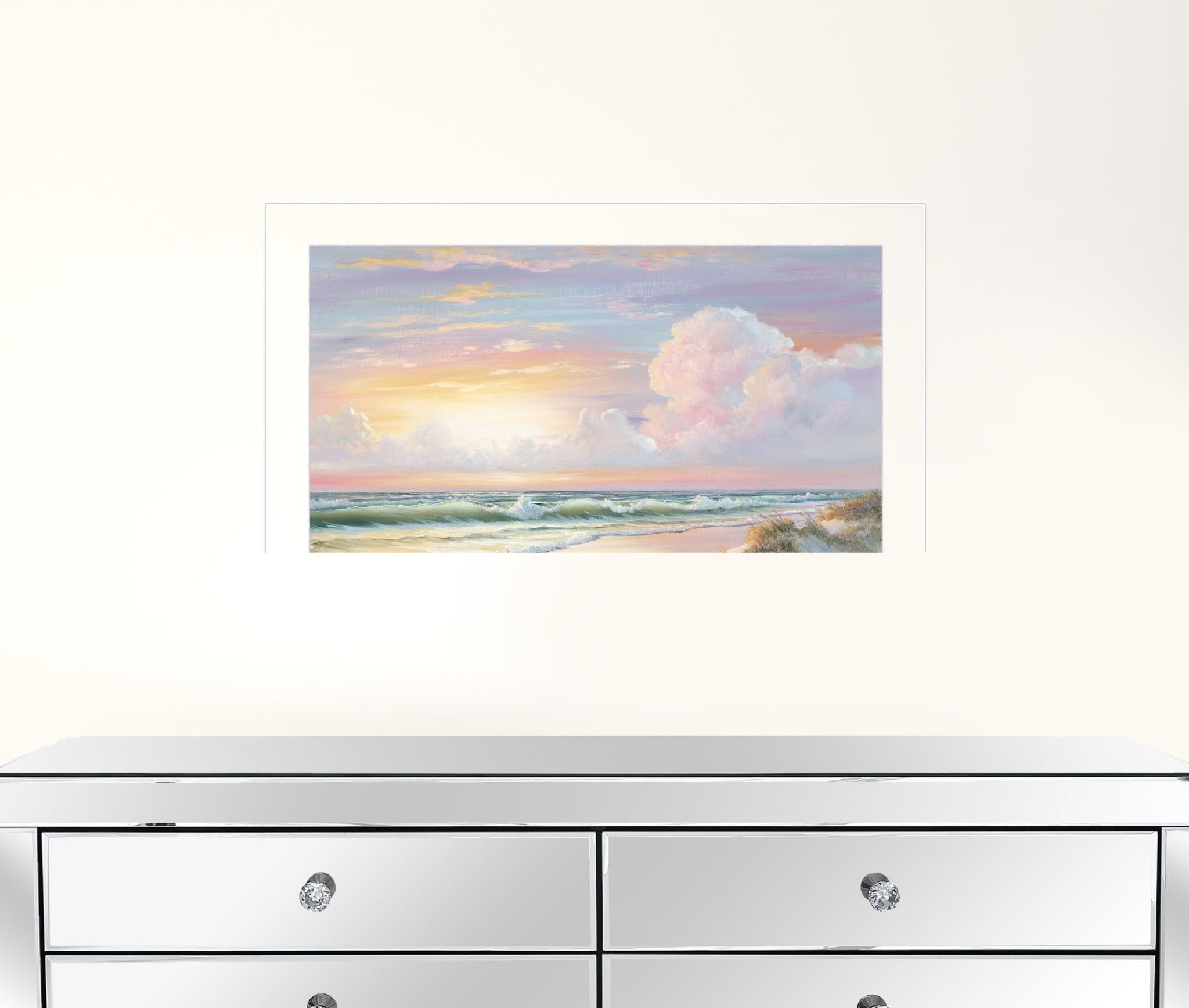 Golden Sunset On Crystal Cove 3 White Framed Print Wall Art