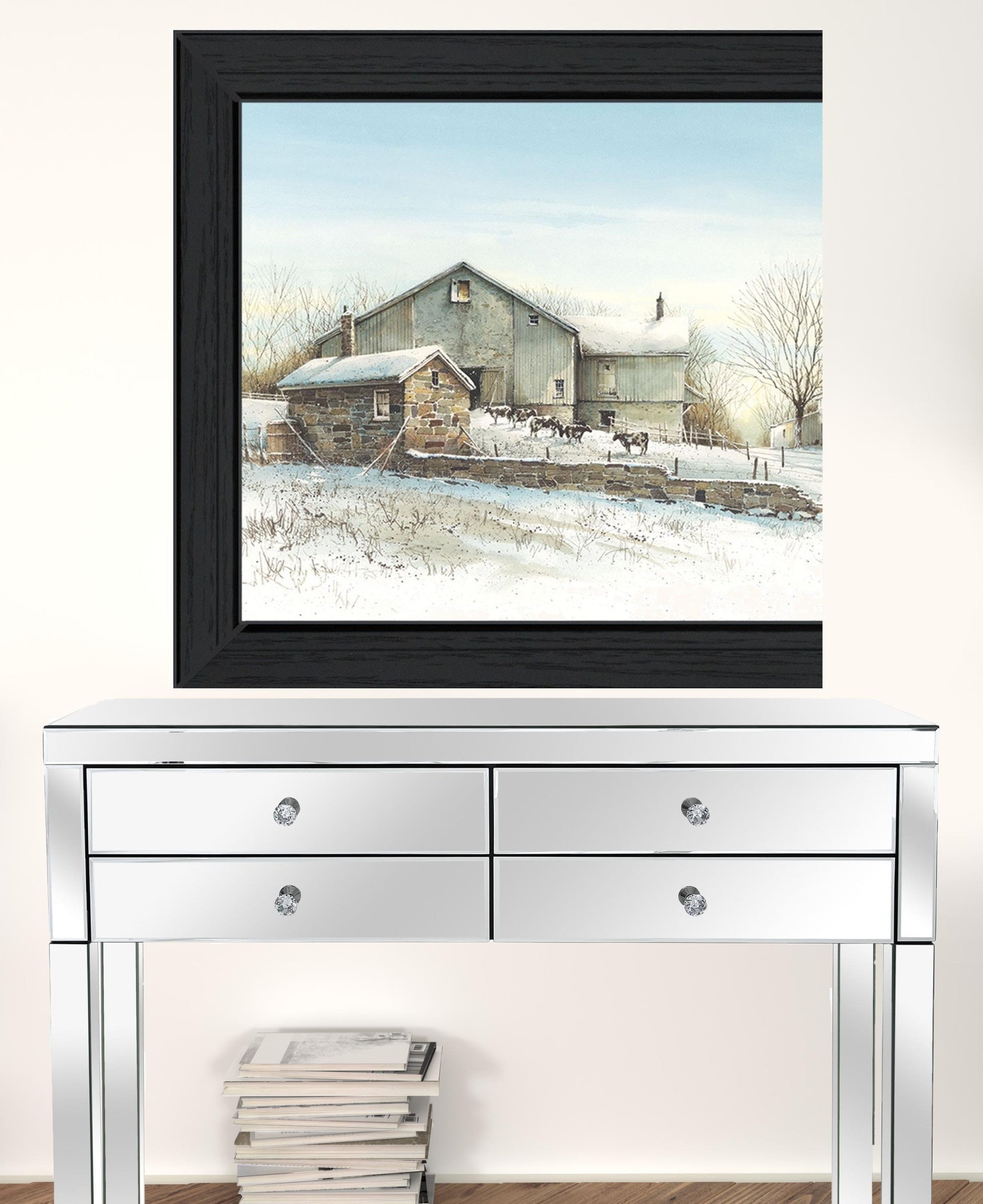 February Morning Black Framed Print Wall Art