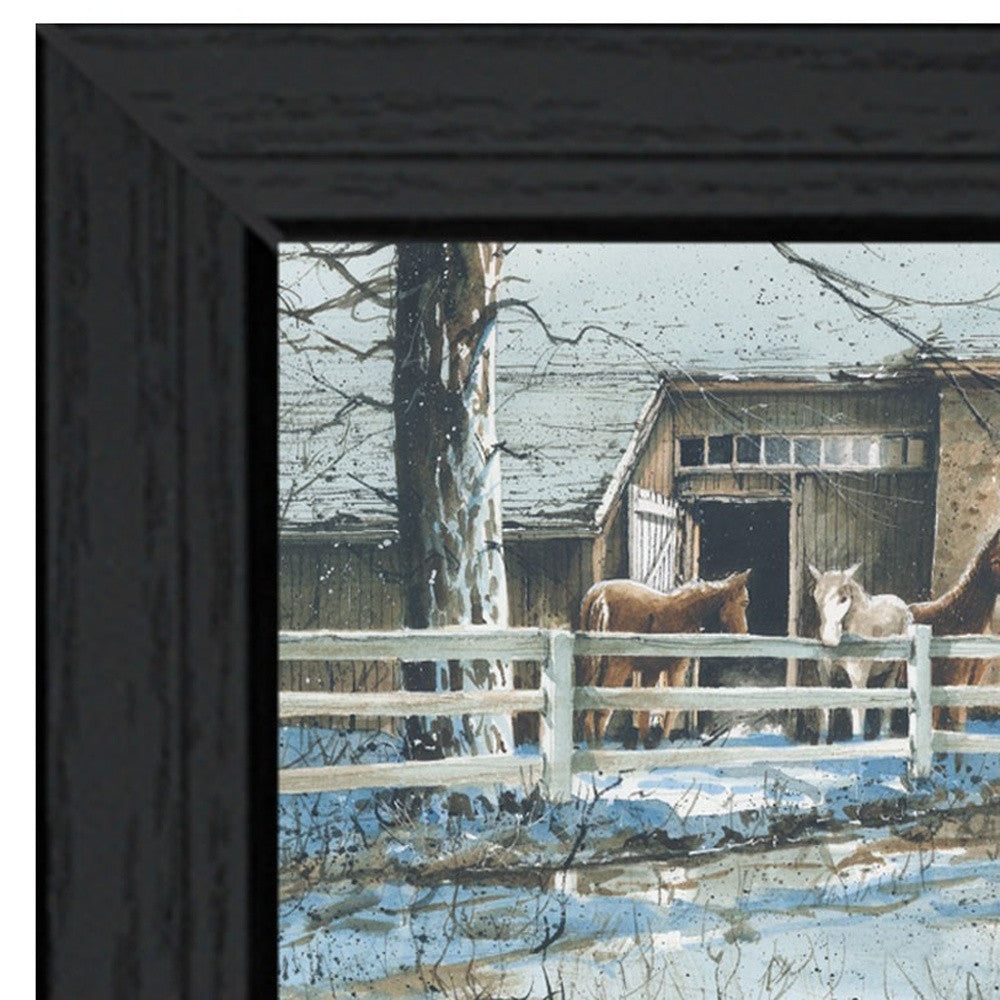 Evening On The Farm Black Framed Print Wall Art