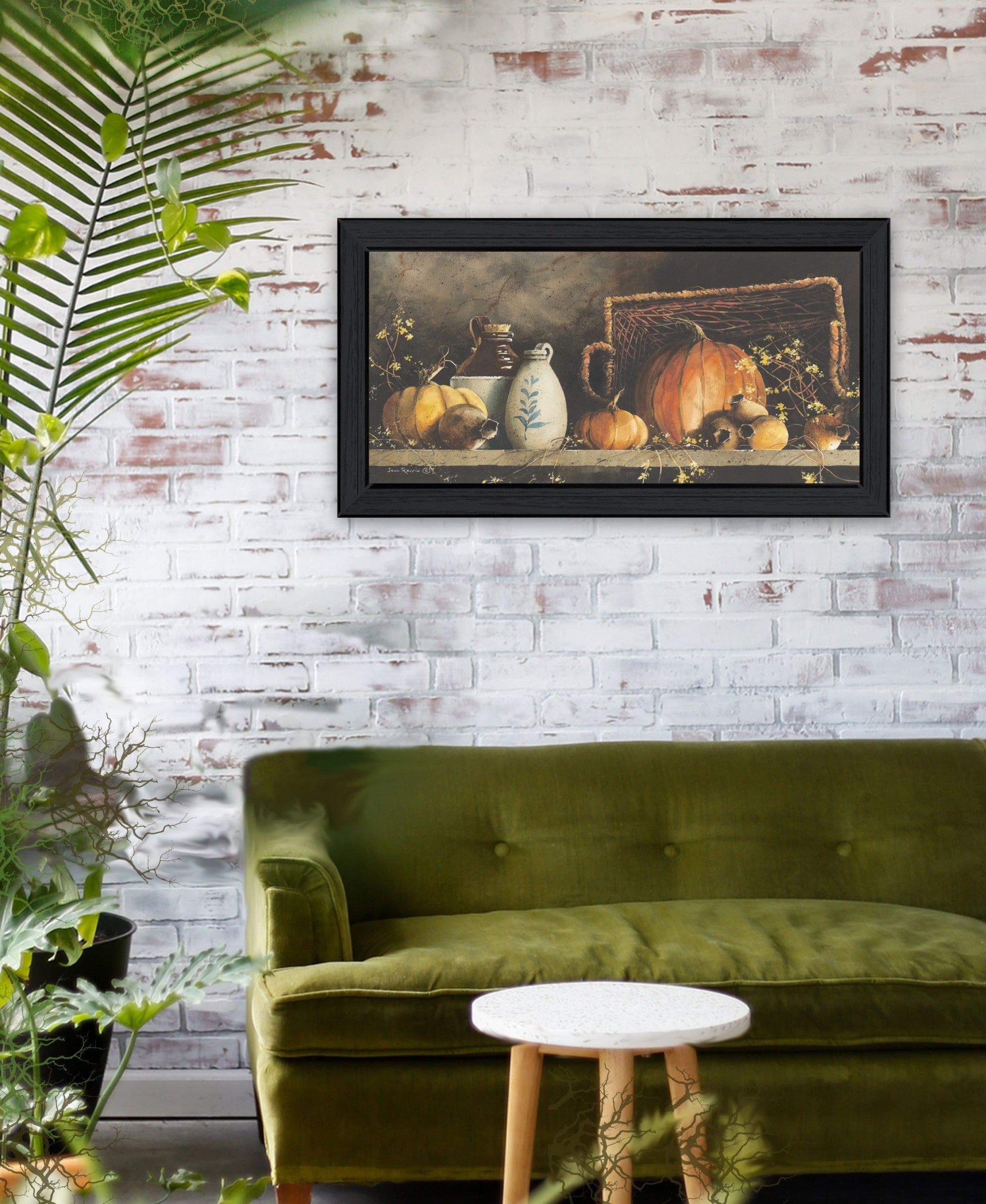 Pumpkin & Pods Black Framed Print Wall Art