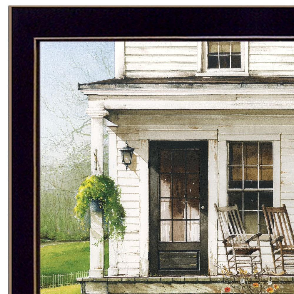 Back Porch Gathering 2 Black Framed Print Wall Art