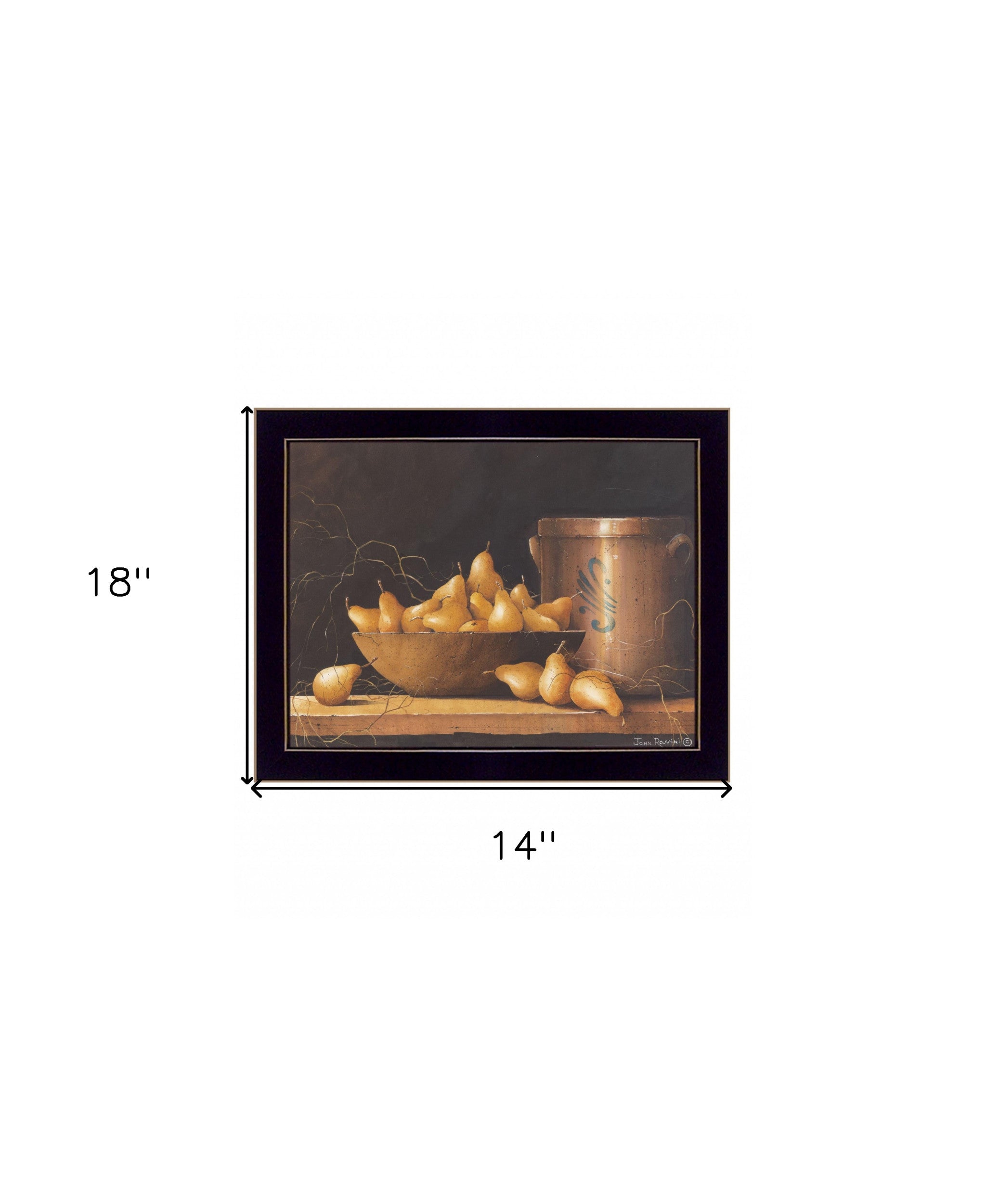 Pears And Crocks 2 Black Framed Print Wall Art