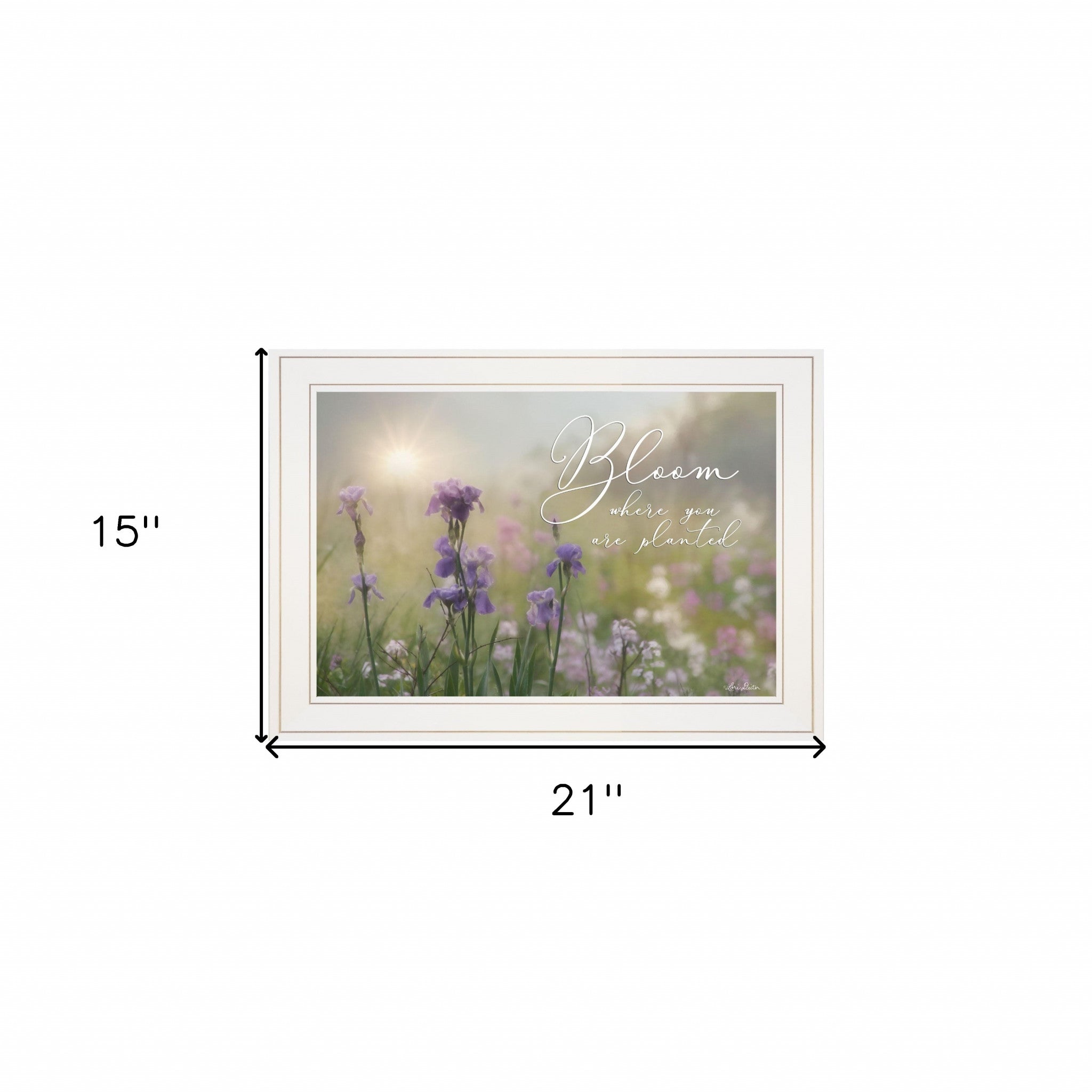 Bloom Where You Are Planted 1 White Framed Print Wall Art