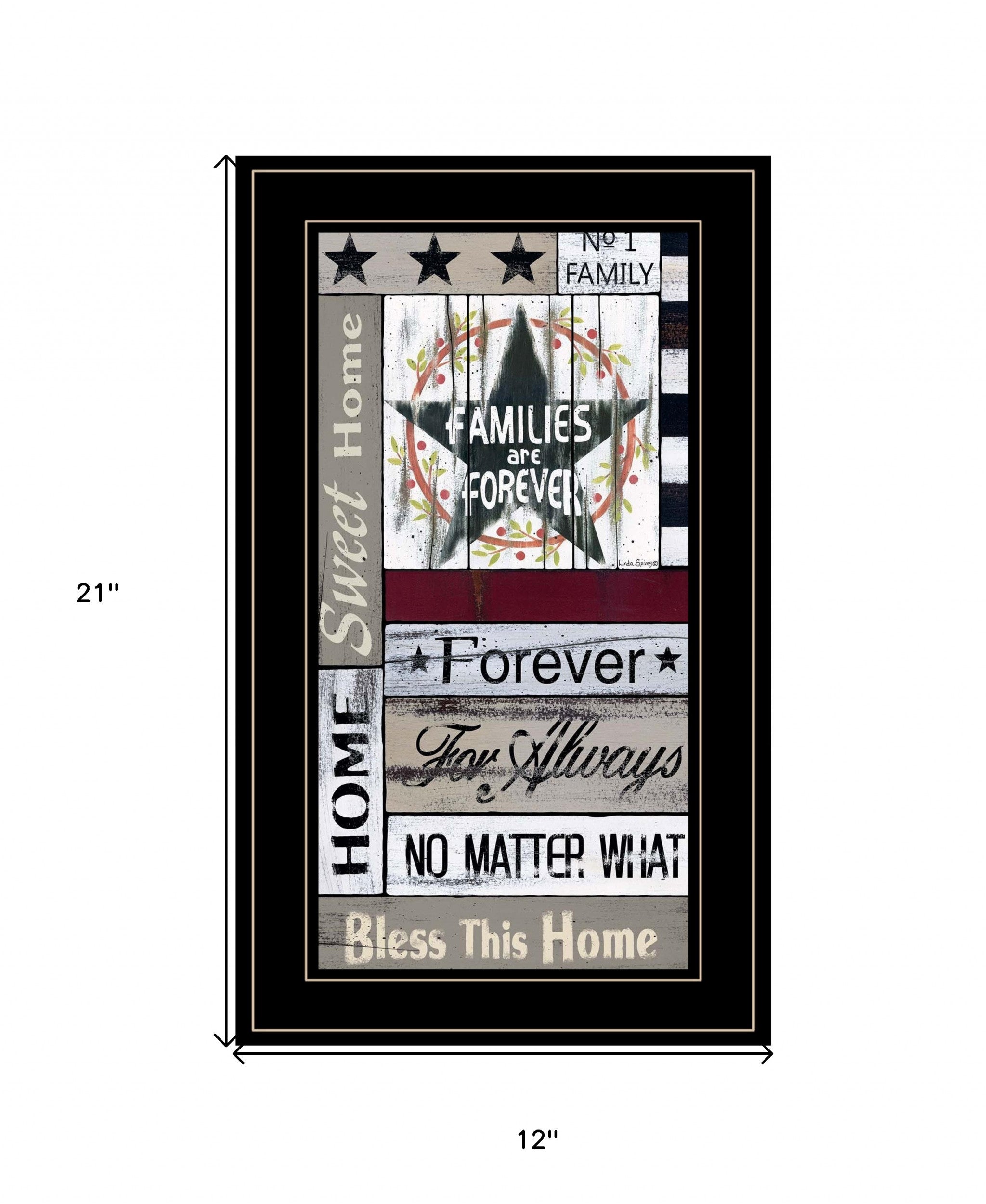 Families Are Forever 4 Black Framed Print Wall Art