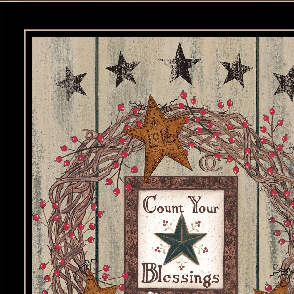 Count Your Blessings 2 Black Framed Print Wall Art