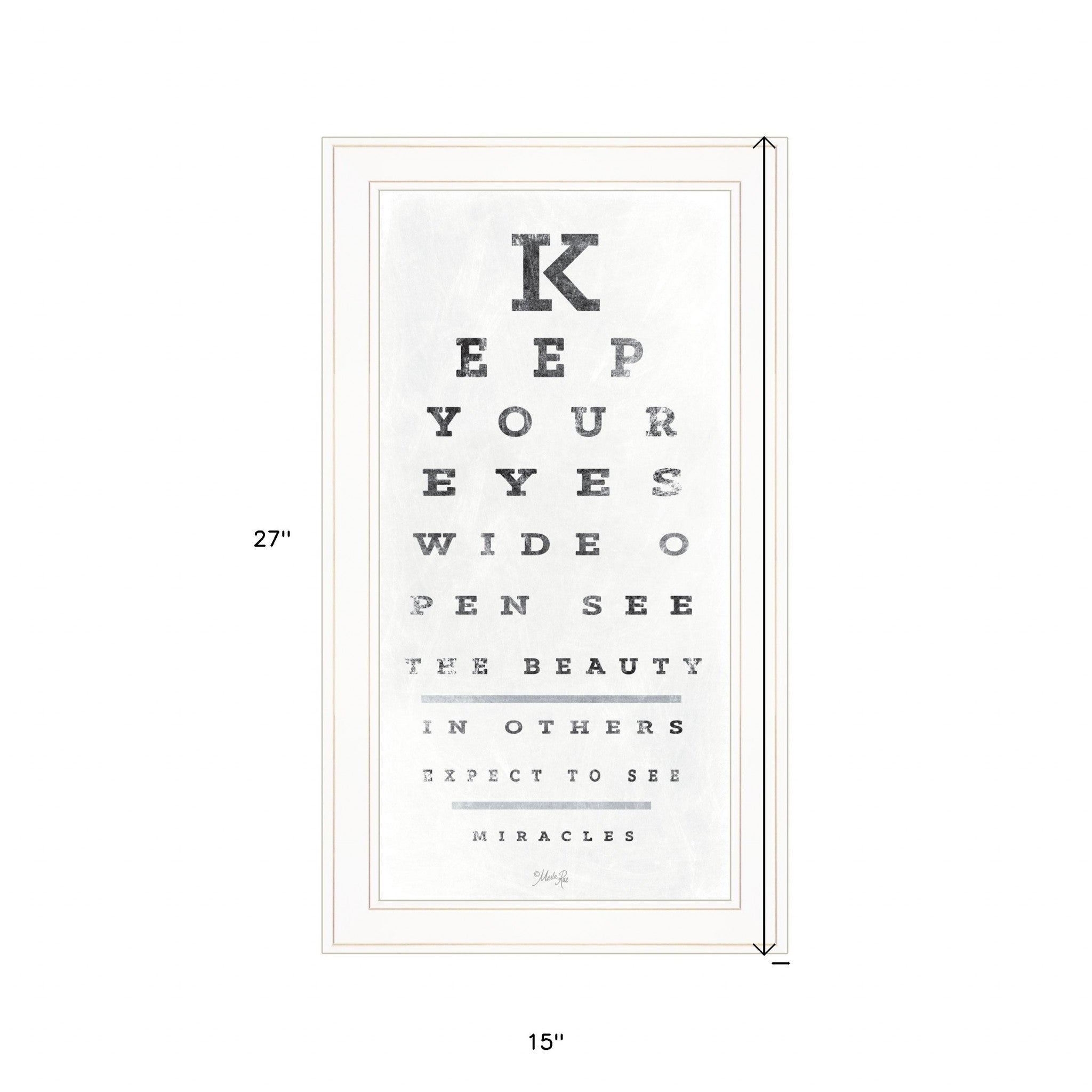 Eye Chart II 2 White Framed Print Wall Art