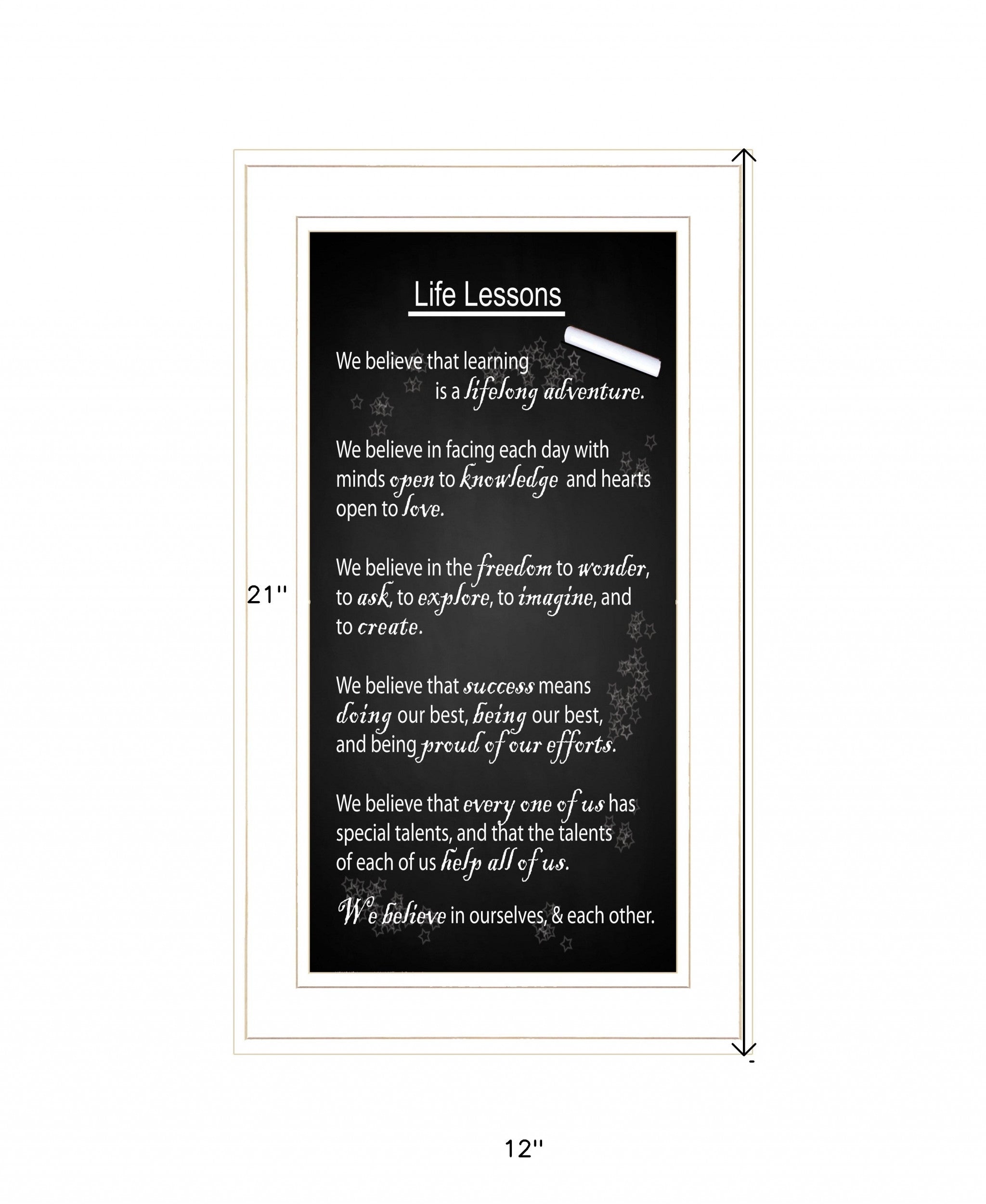 Life Lessons 3 White Framed Print Wall Art