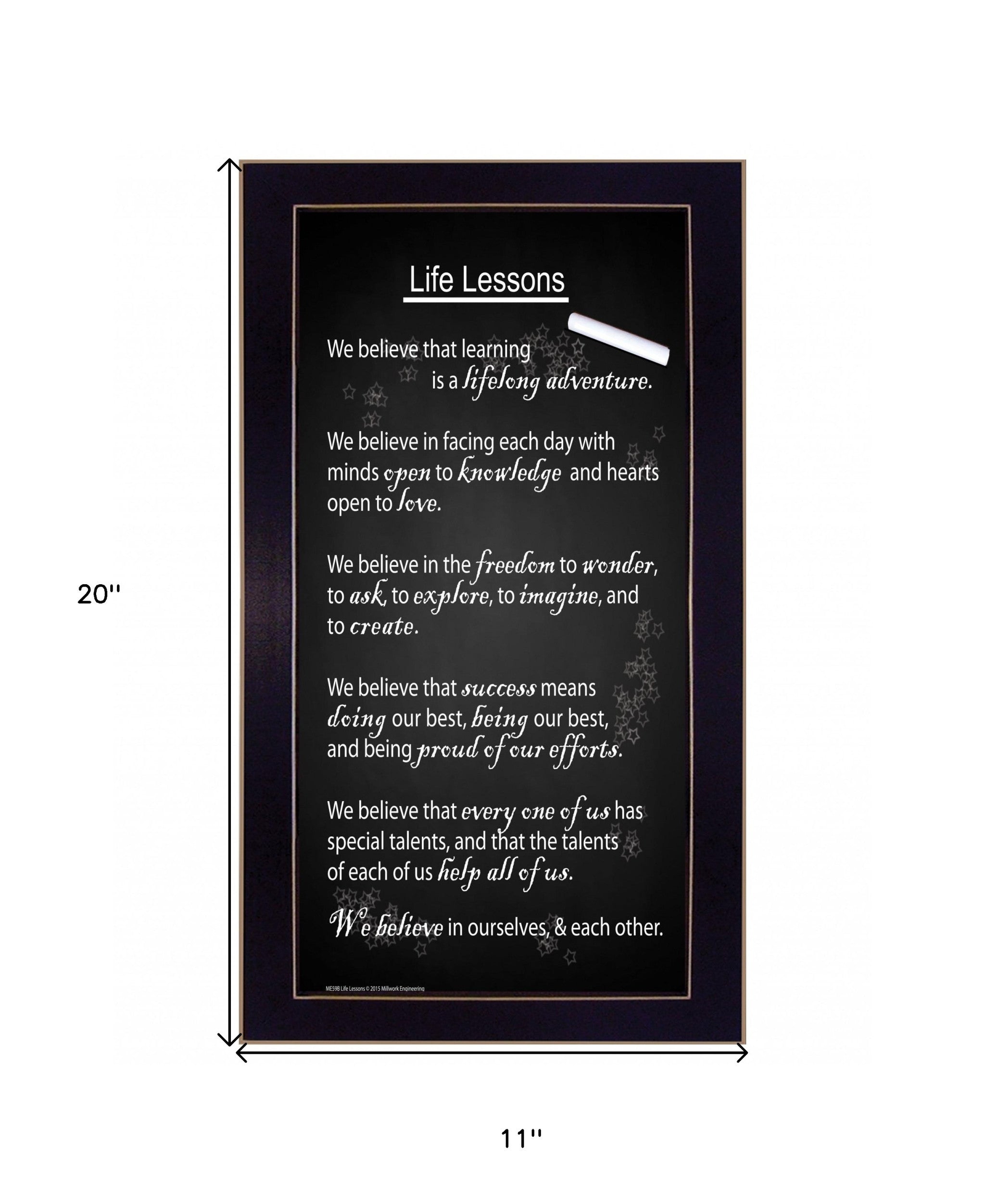 Life Lessons 5 Black Framed Print Wall Art