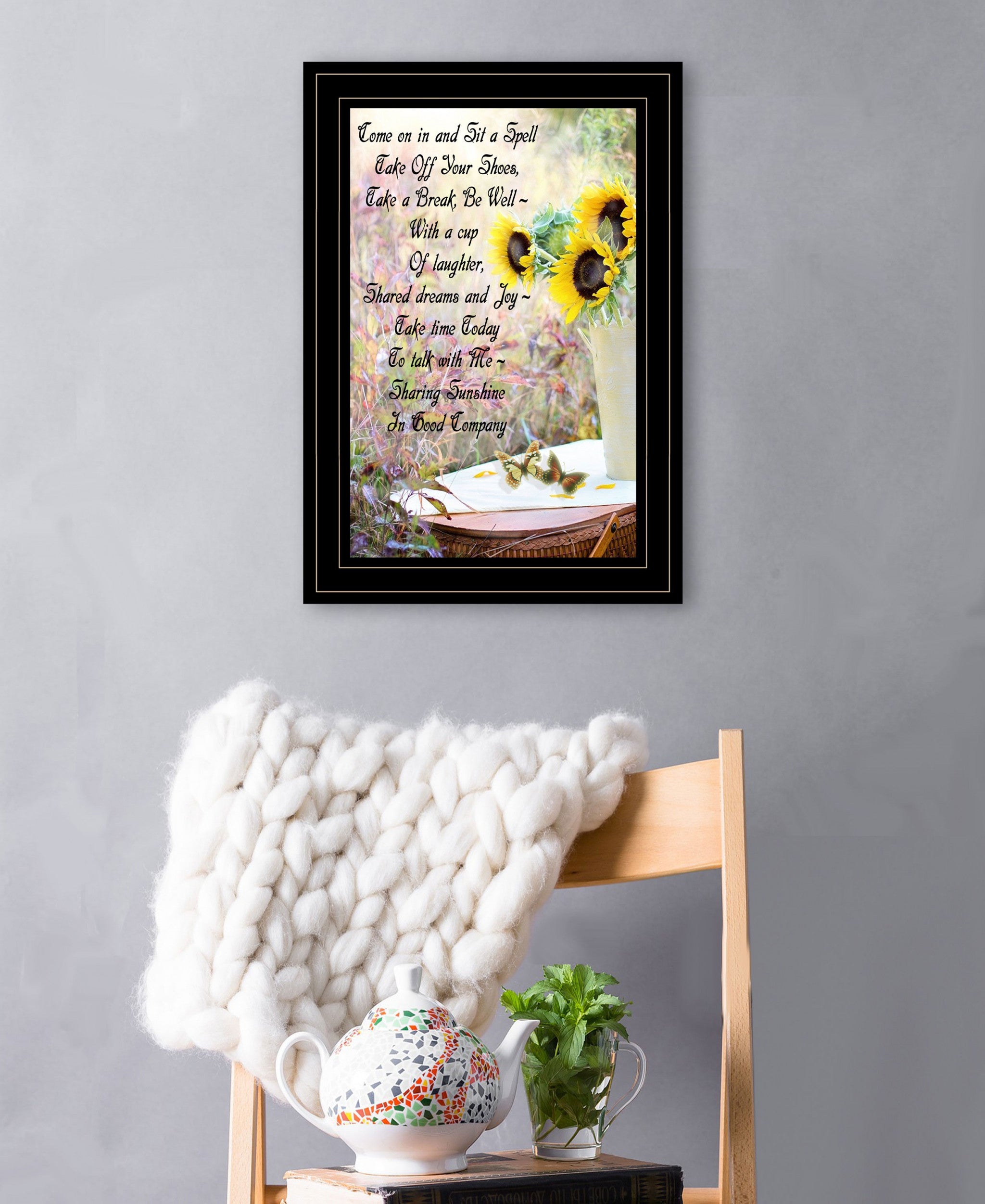 Sharing Sunshine 1 Black Framed Print Wall Art