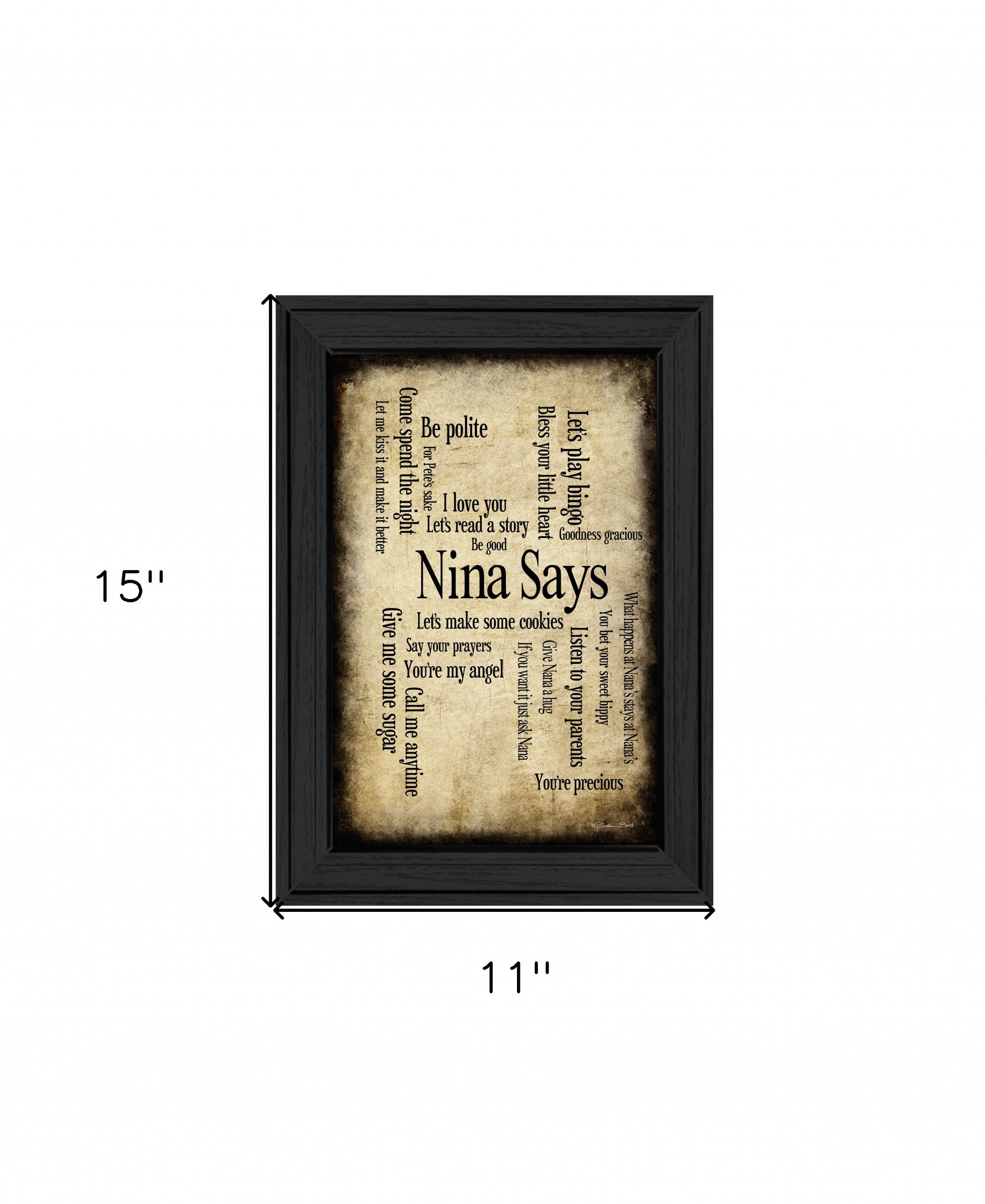 Nina Says 2 Black Framed Print Wall Art